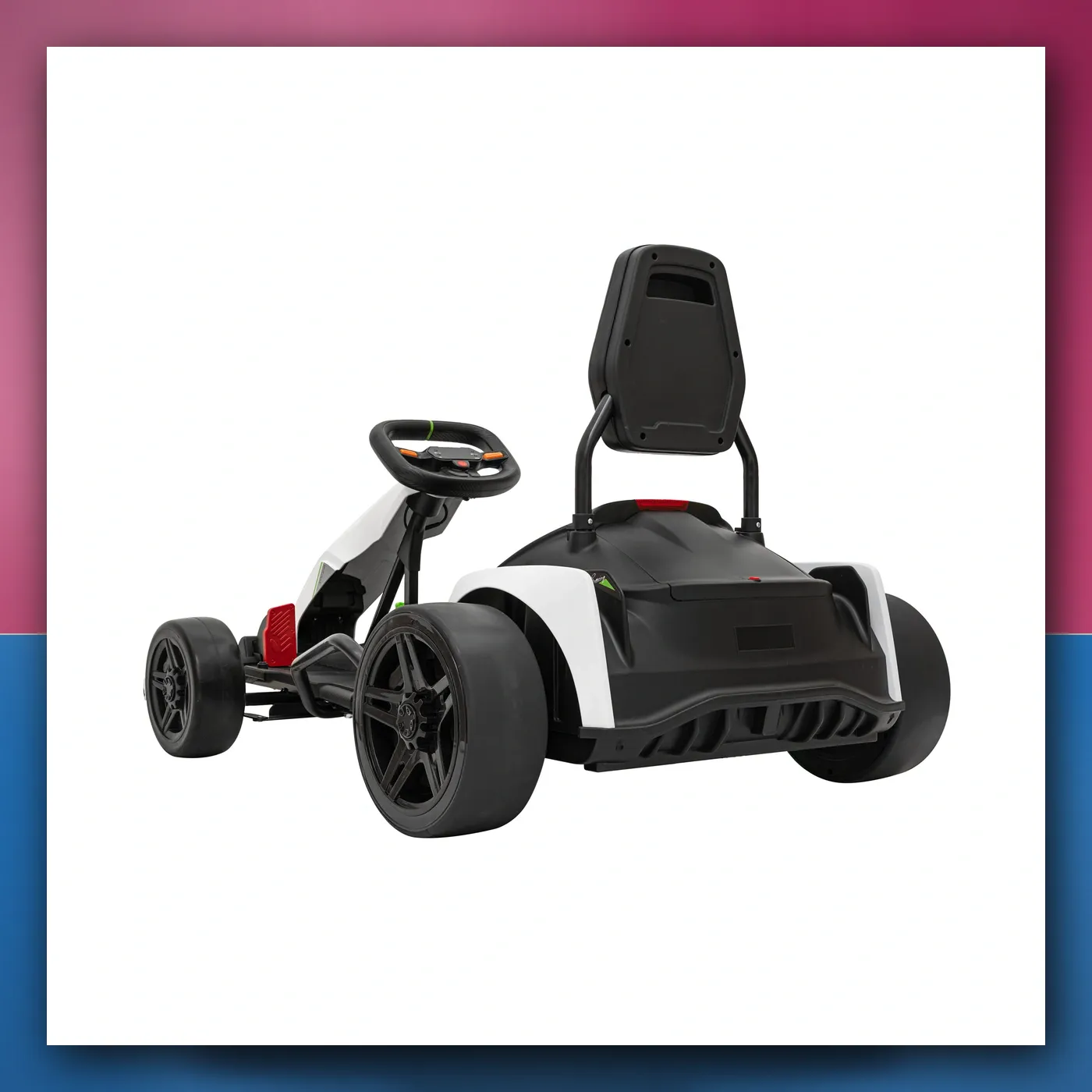 Gokart Brzo 3 Drift na akumulator za djecu - bijeli + Funkcija drifta + Motori 2x150W + Radio LED + Pojasevi - slika 1