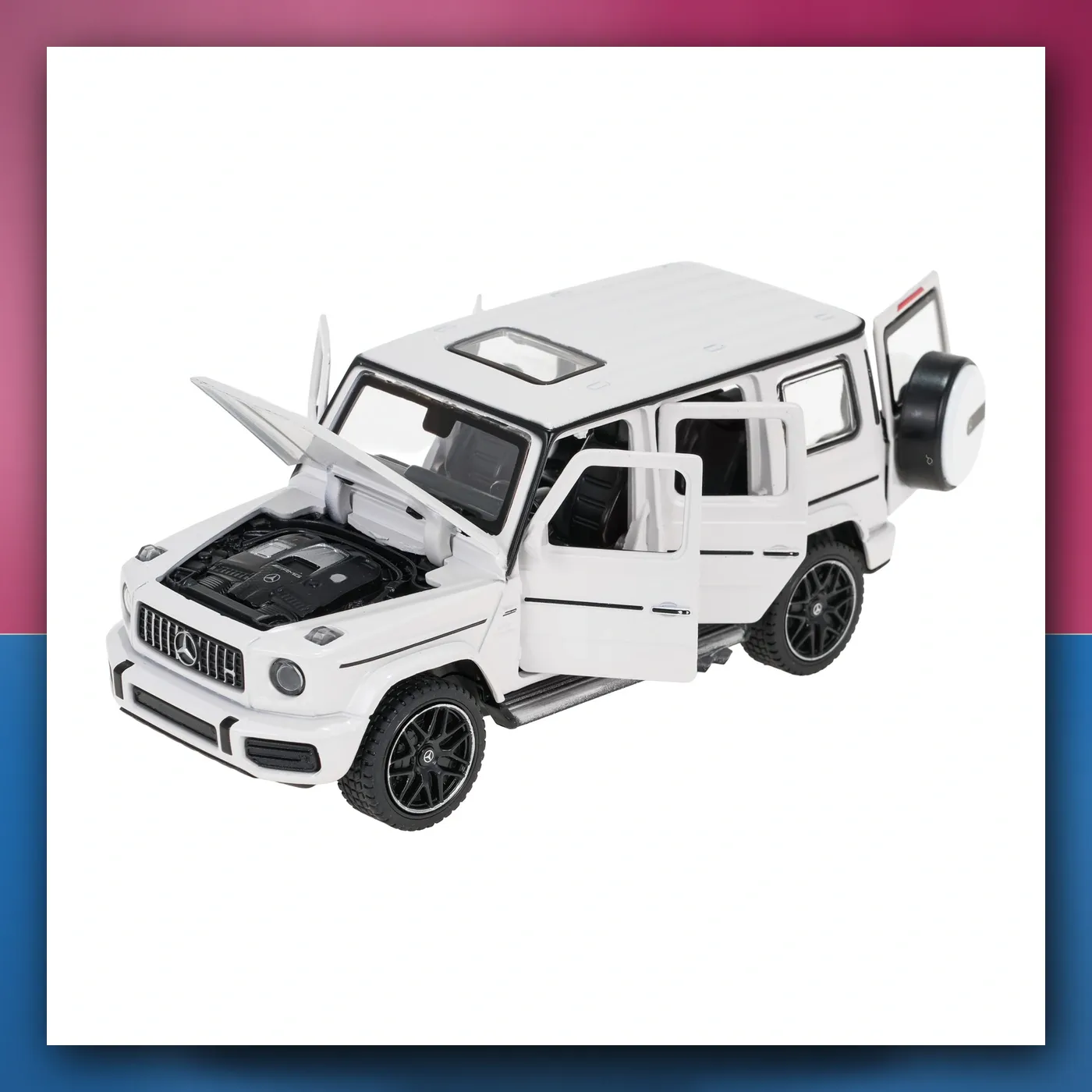 Metalni automobil Mercedes-Benz AMG G63 1:32 sa zvukom bijeli RASTAR