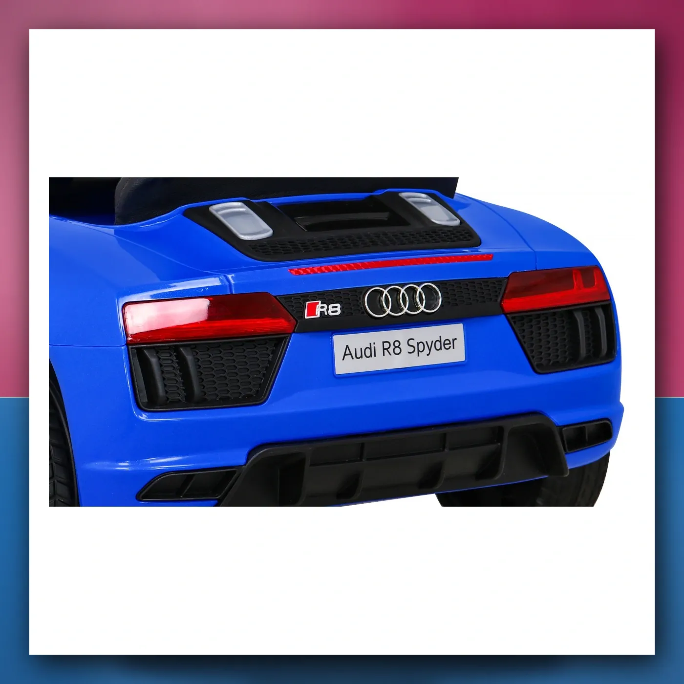 Audi R8 na akumulator za djecu - plavi + Daljinski upravljač + EVA + Lagani Start + MP3 + LED - slika 1