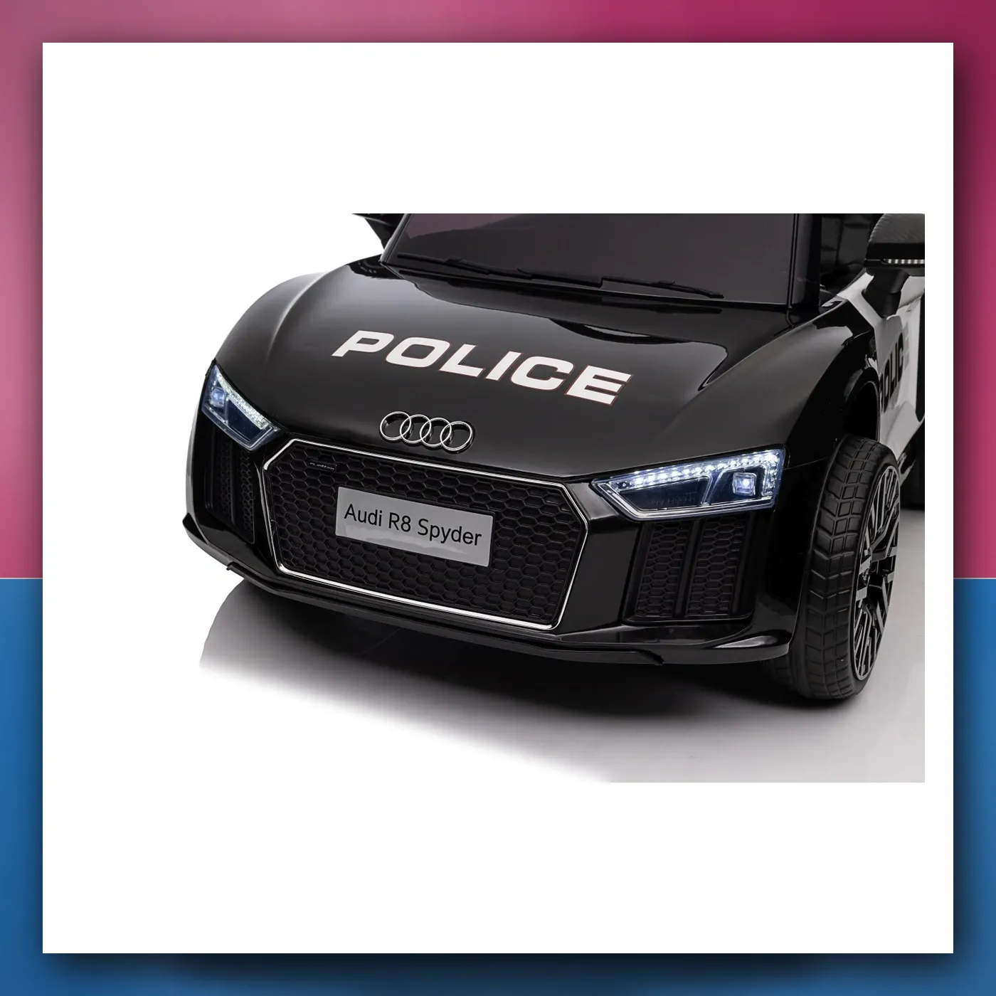 Audi R8 Policija na akumulator za djecu - + Daljinski upravljač + EVA + Lagani Start + MP3 + LED - slika 1
