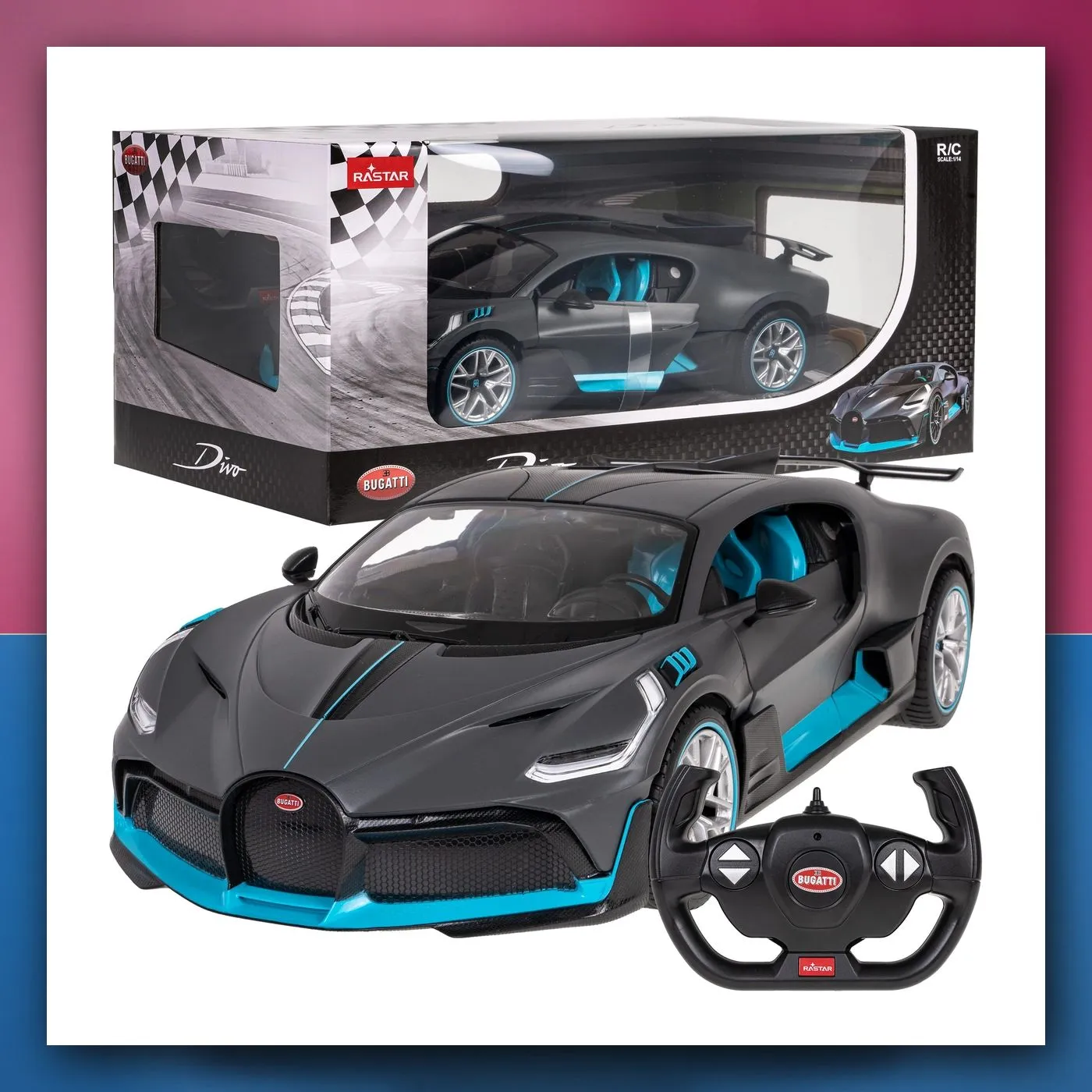 Bugatti Divo srebrni RASTAR model 1:14 autić na daljinsko upravljanje + daljinski upravljač