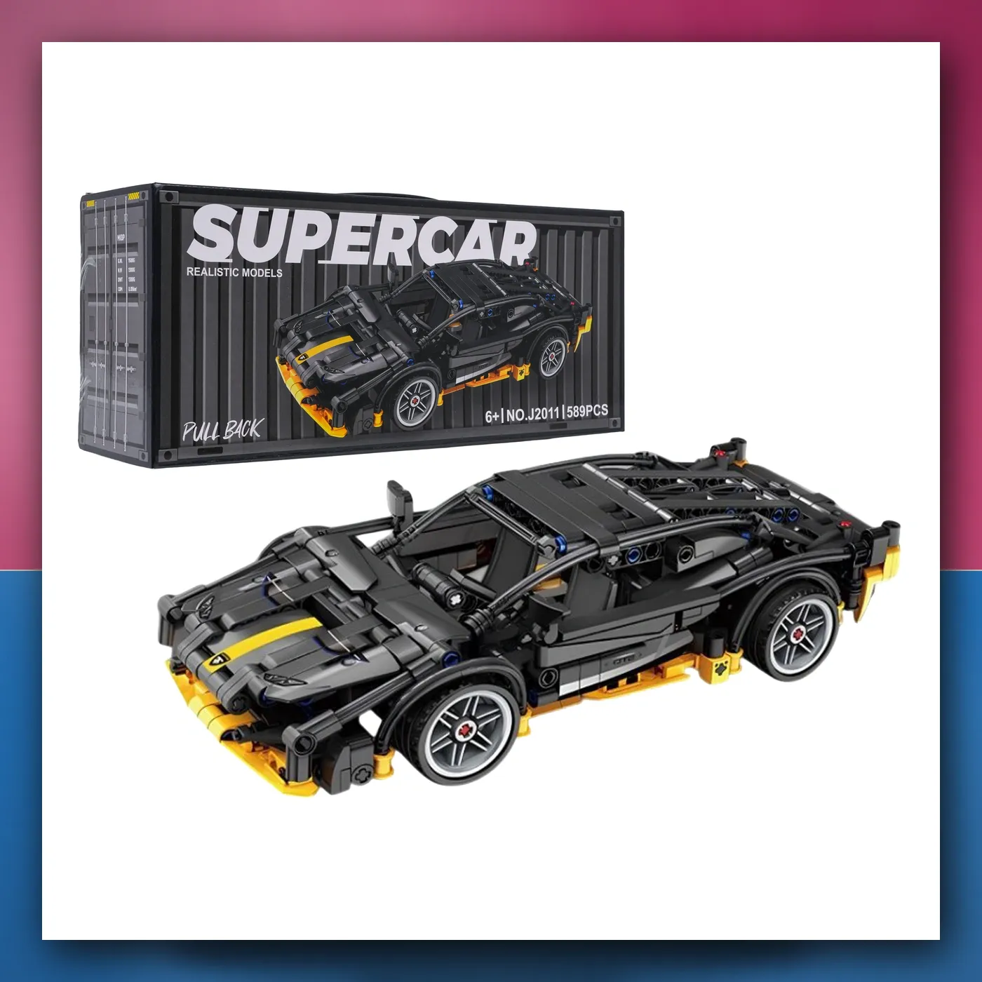 Set kockica Auto Sportske crne 589el. - slika 1