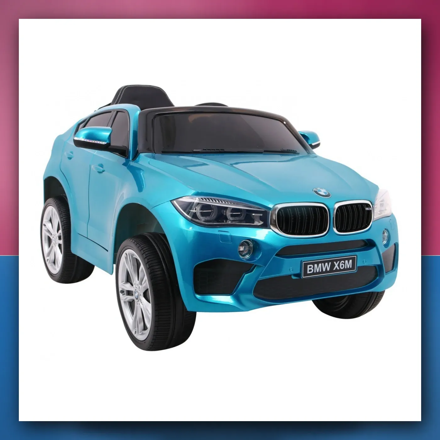 BMW X6M Električne Mali auto, SUV za djecu Lakir plavi + Daljinski upravljač - slika 1