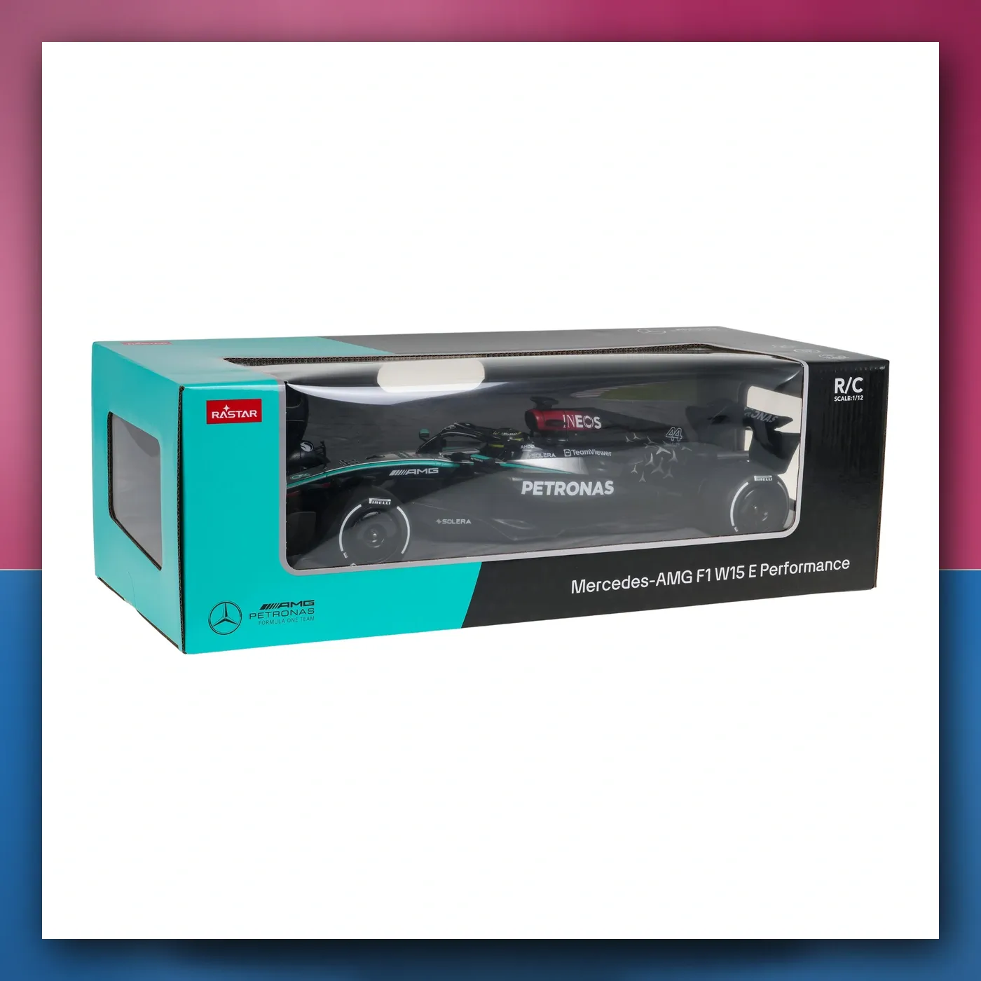 Bolid R / C 1: 12 Mercedes - AMG F1 W15 E Performance crni RASTAR - slika 1