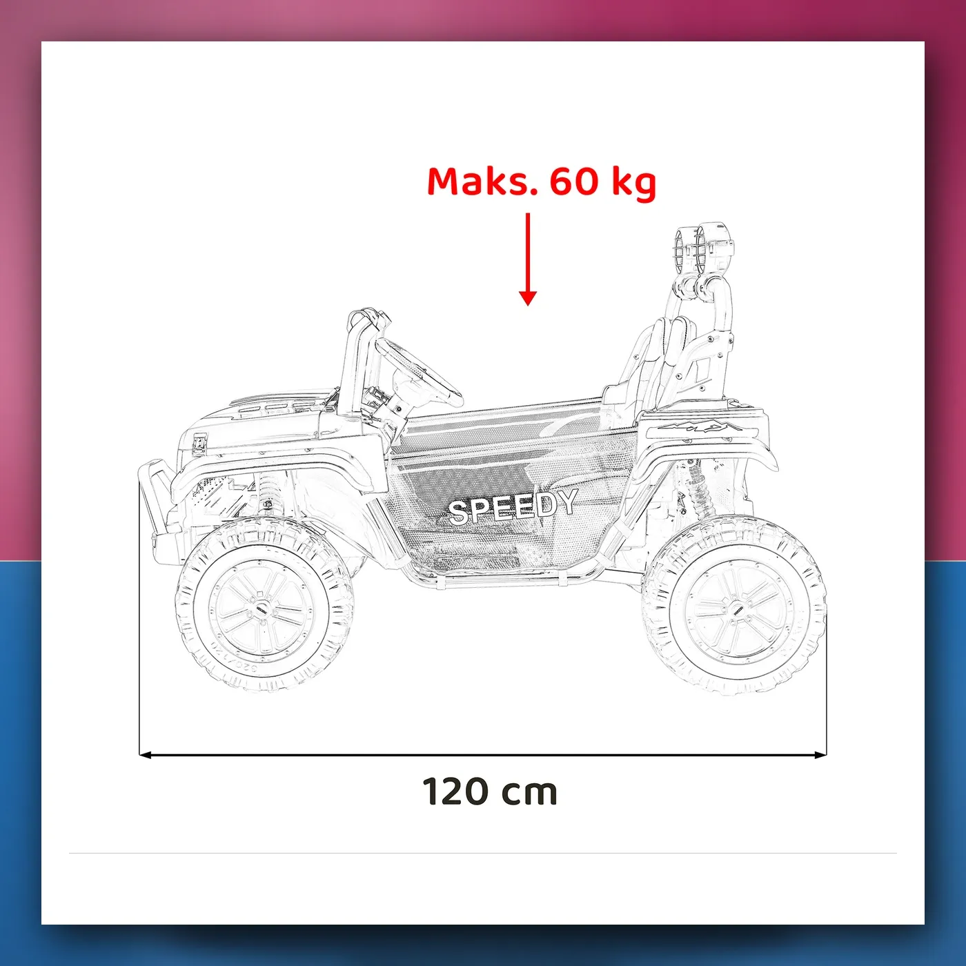 Auto na akumulator Terenski PASSION 4x4 bijeli - slika 1