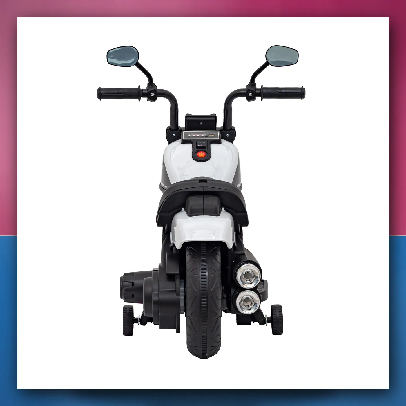 Motorić Sjekira BRŽE na akumulator za djecu - bijeli + Radio FM + Panel audio + LED - slika 1