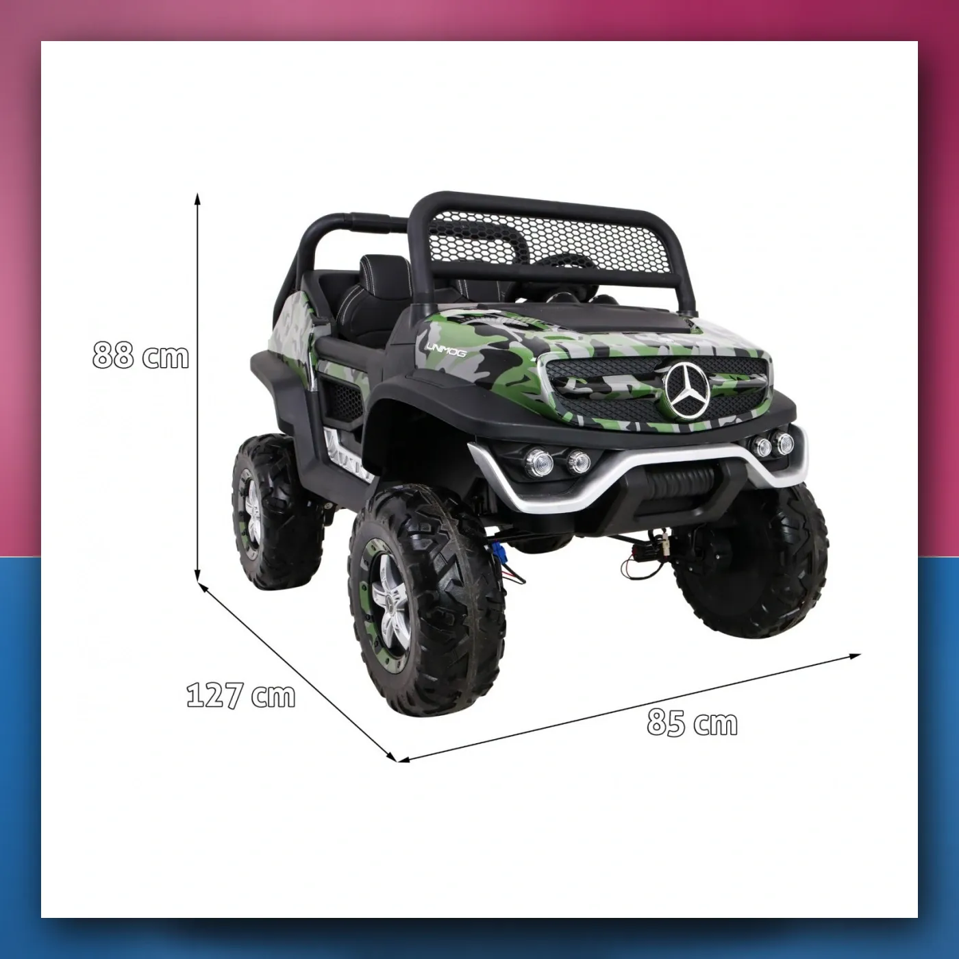 Mercedes Benz Unimog za djecu Lakir Moro + Pogon 4x4 + Daljinski upravljač + Prtljažnik + Lagani Start + Radio + MP3 + LED - slika 1