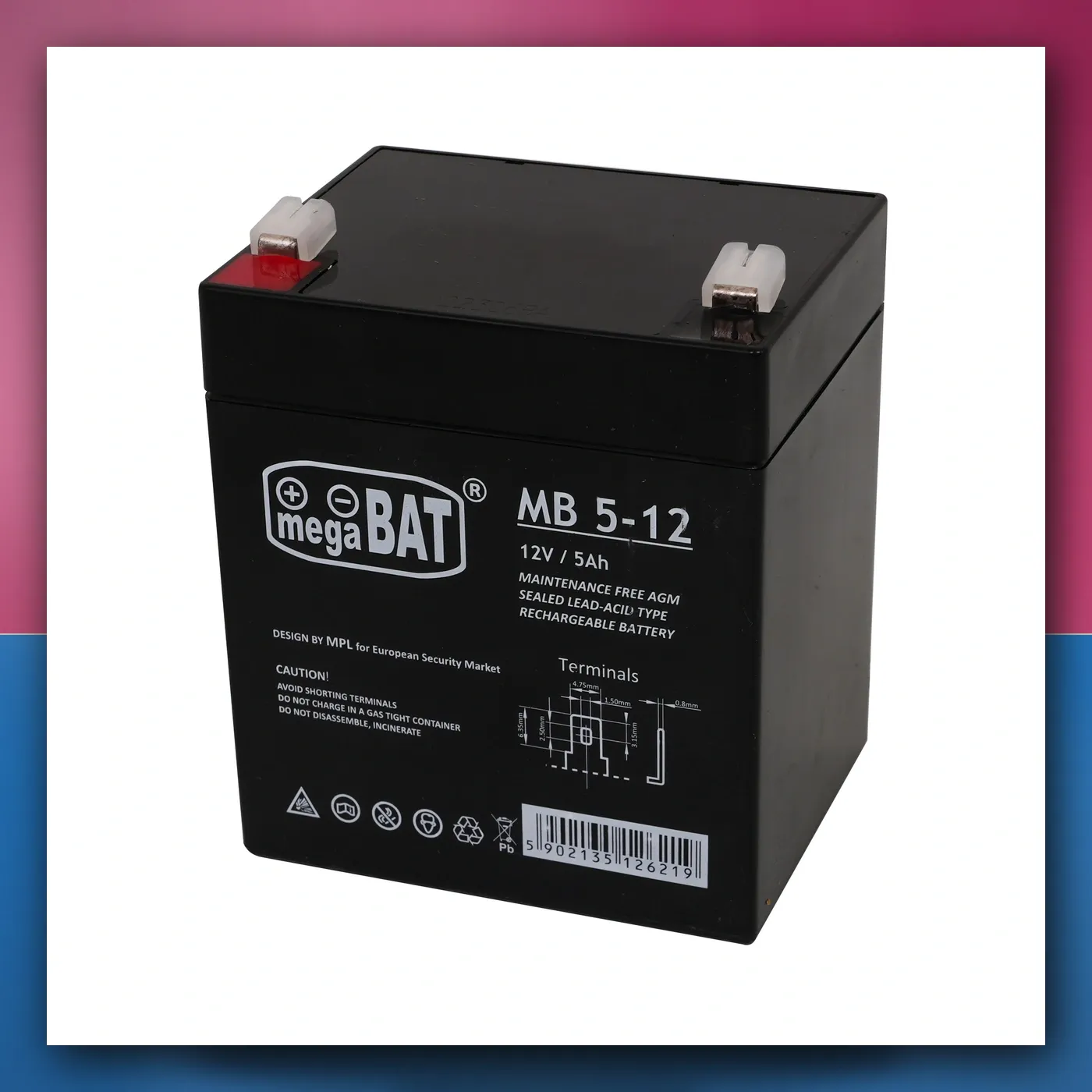Dijelovi auta akumulator 12V / 5AH - slika 1