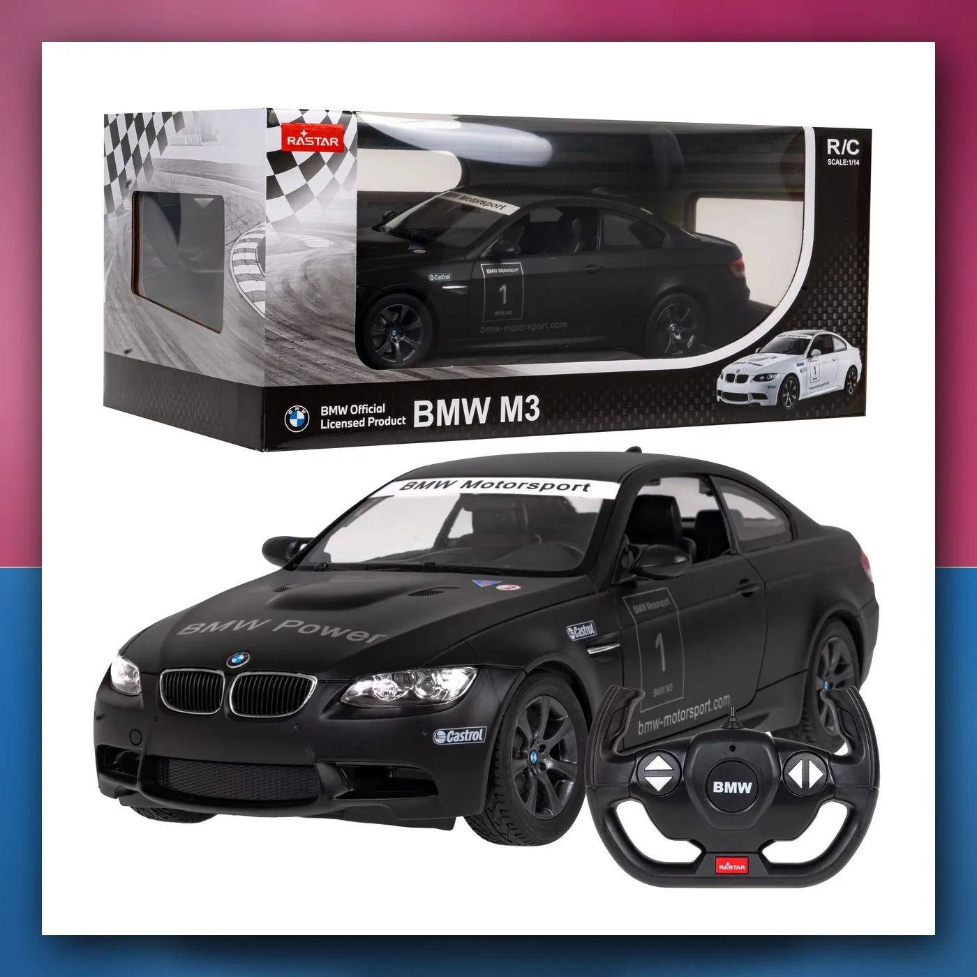 RC BMW M3 crni RASTAR 1:14 + daljinski upravljač 2,4 GHz