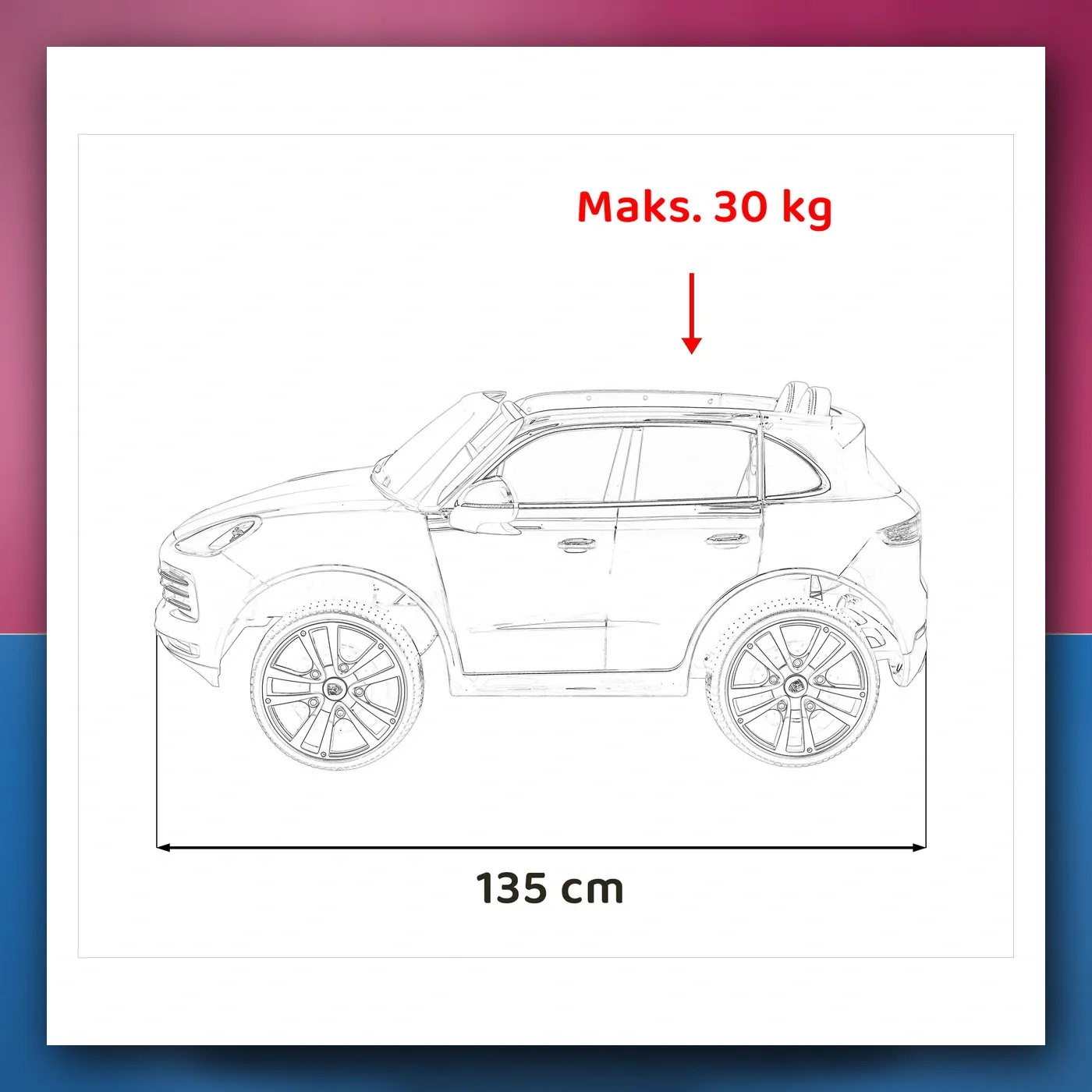Porsche Cayenne S na akumulator za djecu - Lakir bijeli SUV + Daljinski upravljač - slika 1