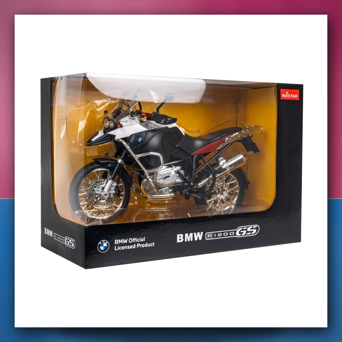 Motocikl BMW R 1200 GS bijeli RASTAR 1:9 metalni model