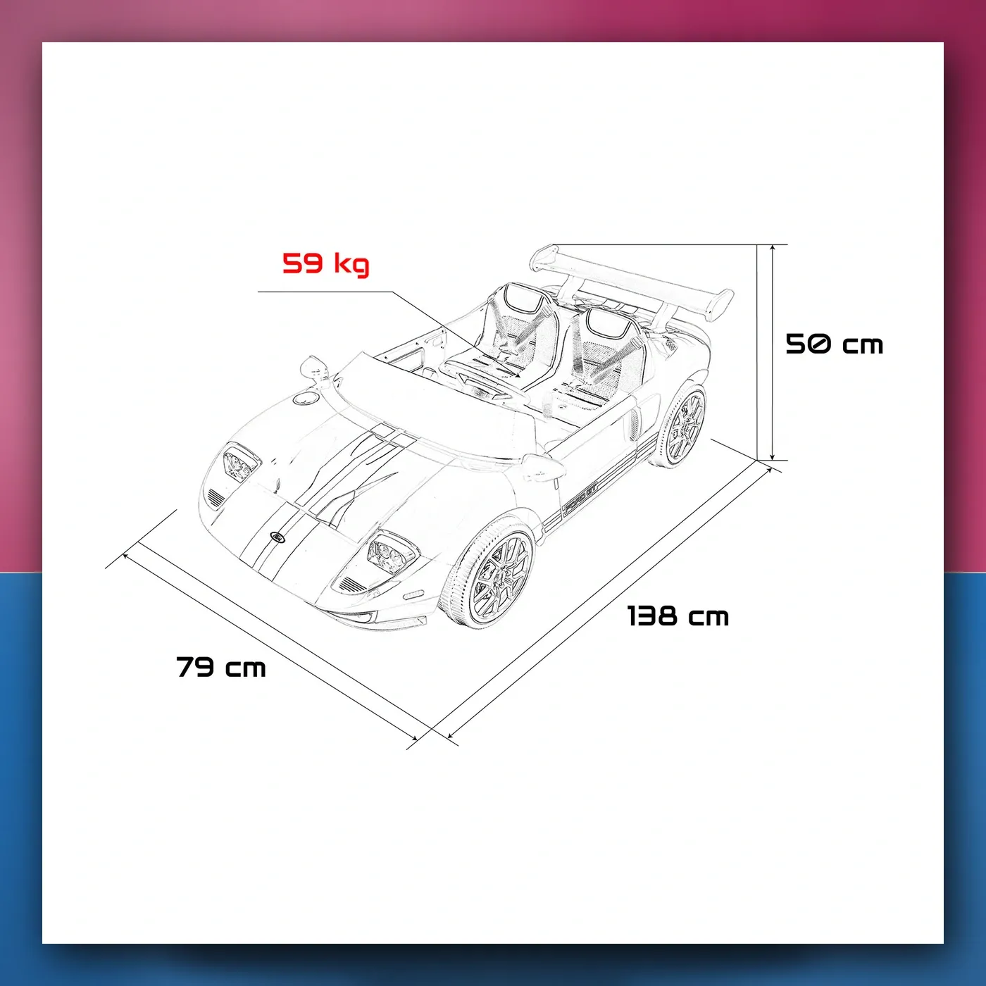 Auto na akumulator Ford GT plavi - slika 1