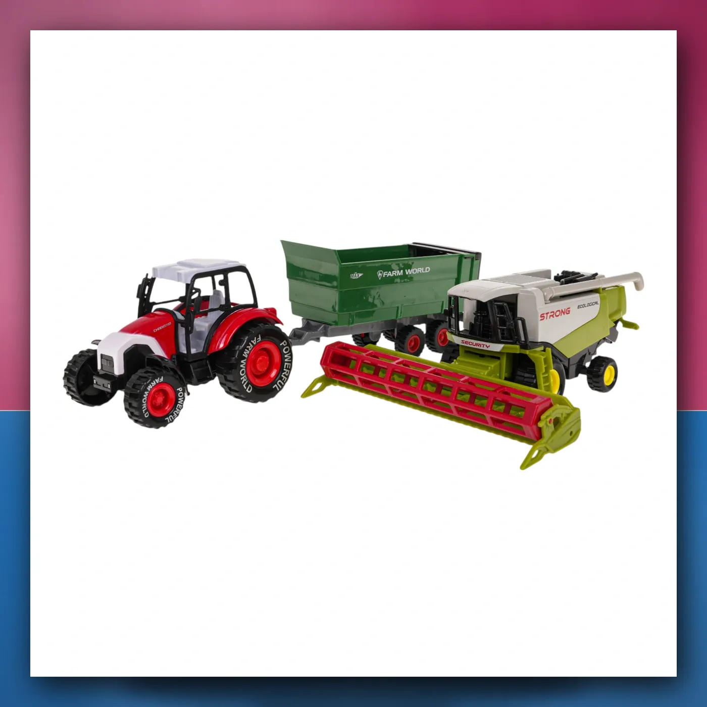 set Auta poljoprivrednih Traktor + Kombajn - slika 1