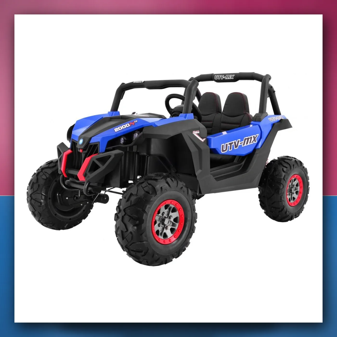 Buggy SuperStar za djecu plavi + MP4 + Pogon 4x4 + Daljinski upravljač + Prtljažnik + LED + Blokada vrata - slika 1
