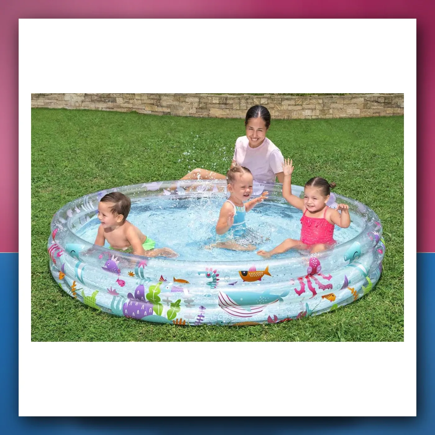Naduvani Bazenić Morski Svijet za djecu 2 + BESTWAY 183x33cm - slika 1
