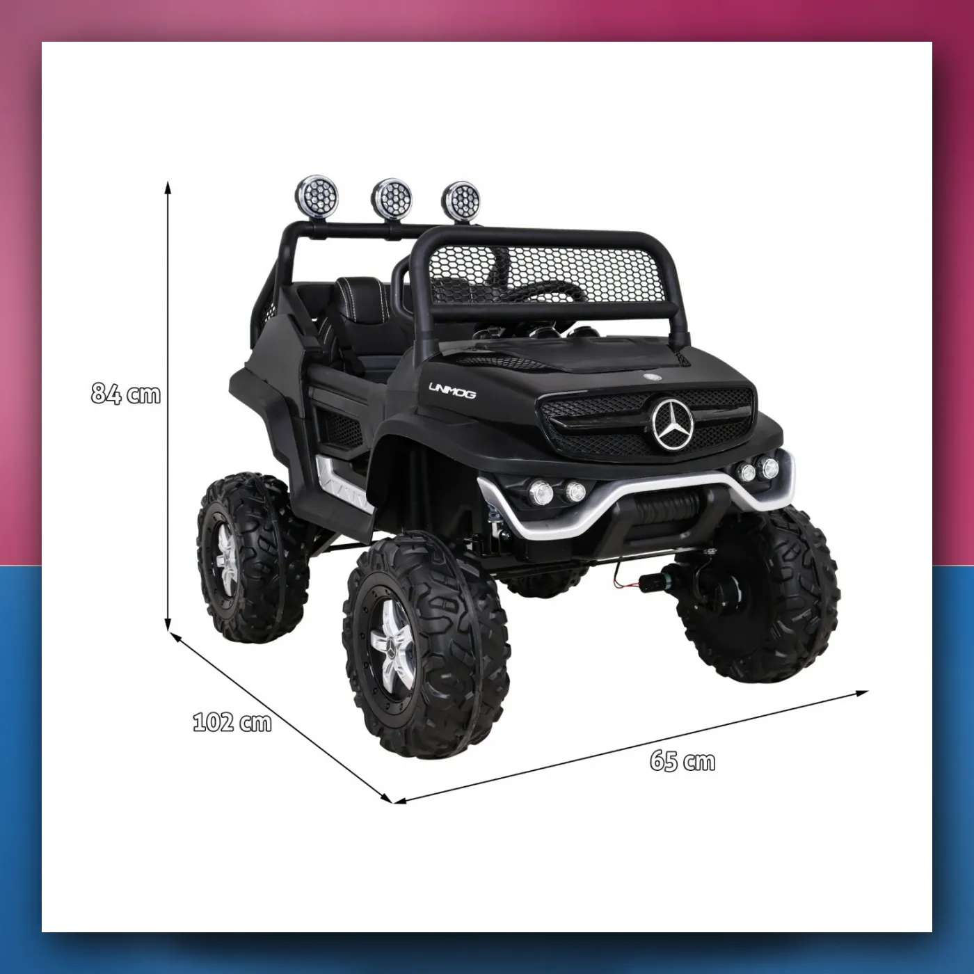Mercedes Benz Unimog za djecu crni + Terenski 4x4 - slika 1