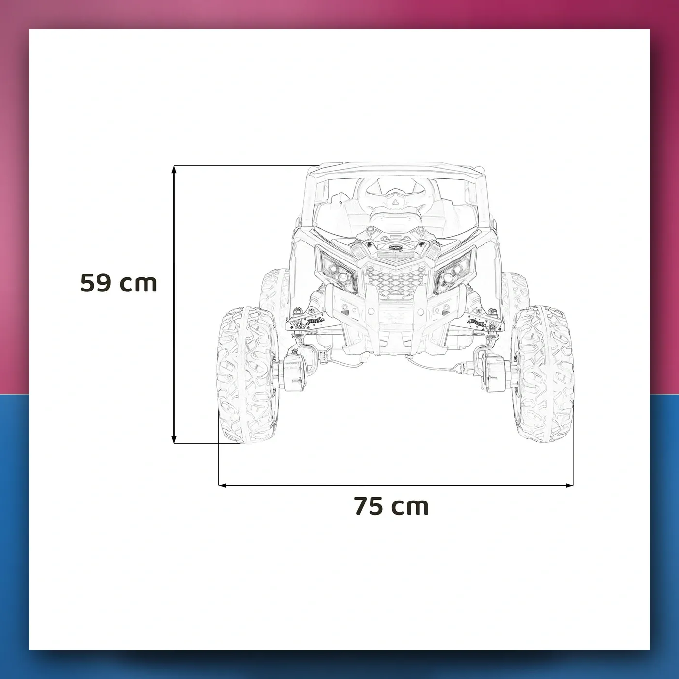 Buggy na akumulator ATV braniti 4x4 Ljubičasti Licenca KUROMI - slika 1