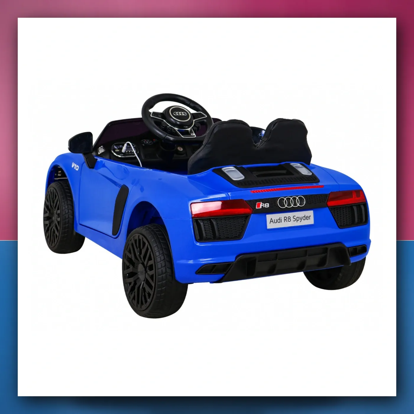 Audi R8 na akumulator za djecu - plavi + Daljinski upravljač + EVA + Lagani Start + MP3 + LED - slika 1