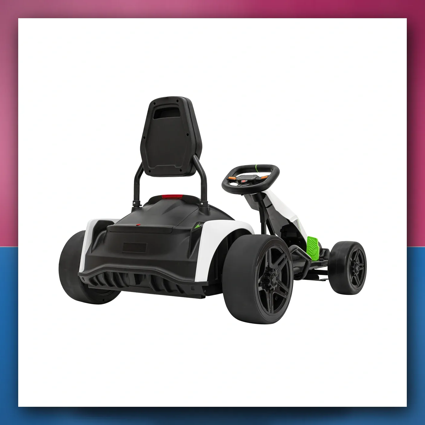 Gokart Brzo 3 Drift na akumulator za djecu - bijeli + Funkcija drifta + Motori 2x150W + Radio LED + Pojasevi - slika 1