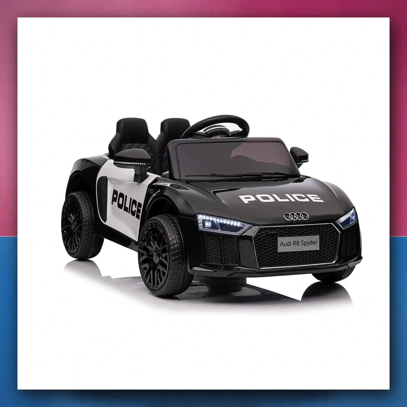 Audi R8 Policija na akumulator za djecu - + Daljinski upravljač + EVA + Lagani Start + MP3 + LED - slika 1