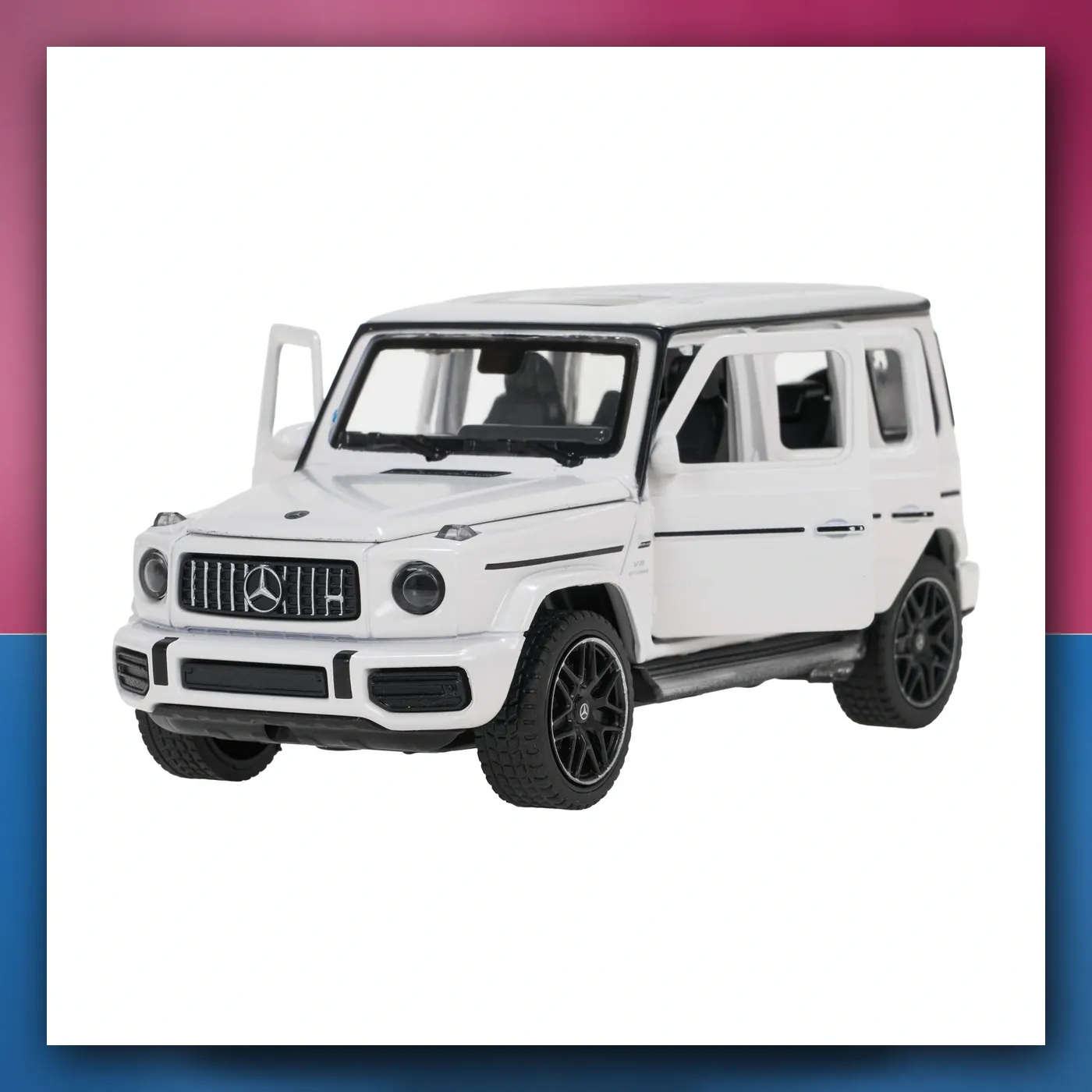 Metalni automobil Mercedes-Benz AMG G63 1:32 sa zvukom bijeli RASTAR
