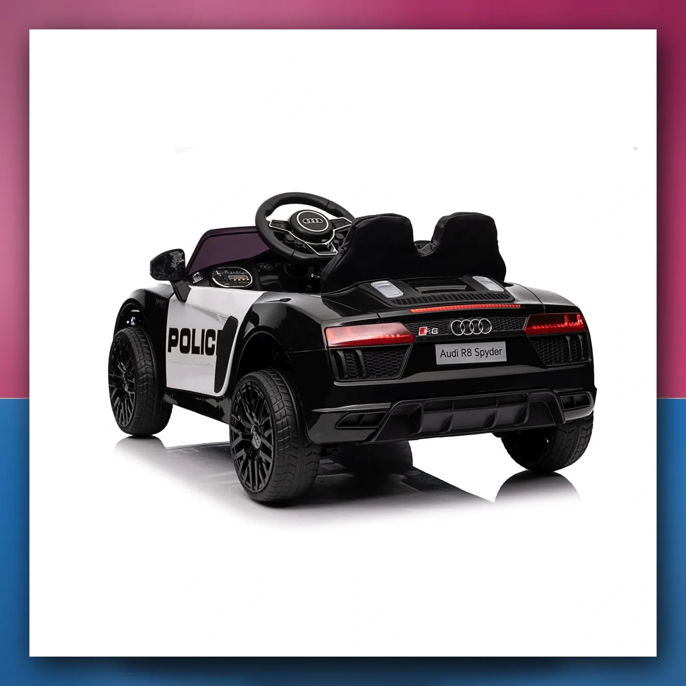 Audi R8 Policija na akumulator za djecu - + Daljinski upravljač + EVA + Lagani Start + MP3 + LED - slika 1