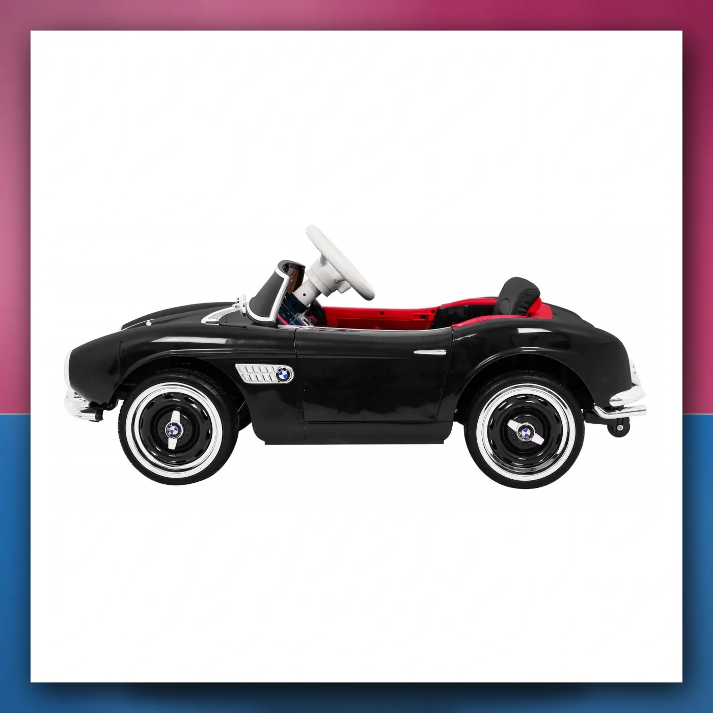 Mali auto BMW 507 Retro električne za djecu crni Roadster - slika 1