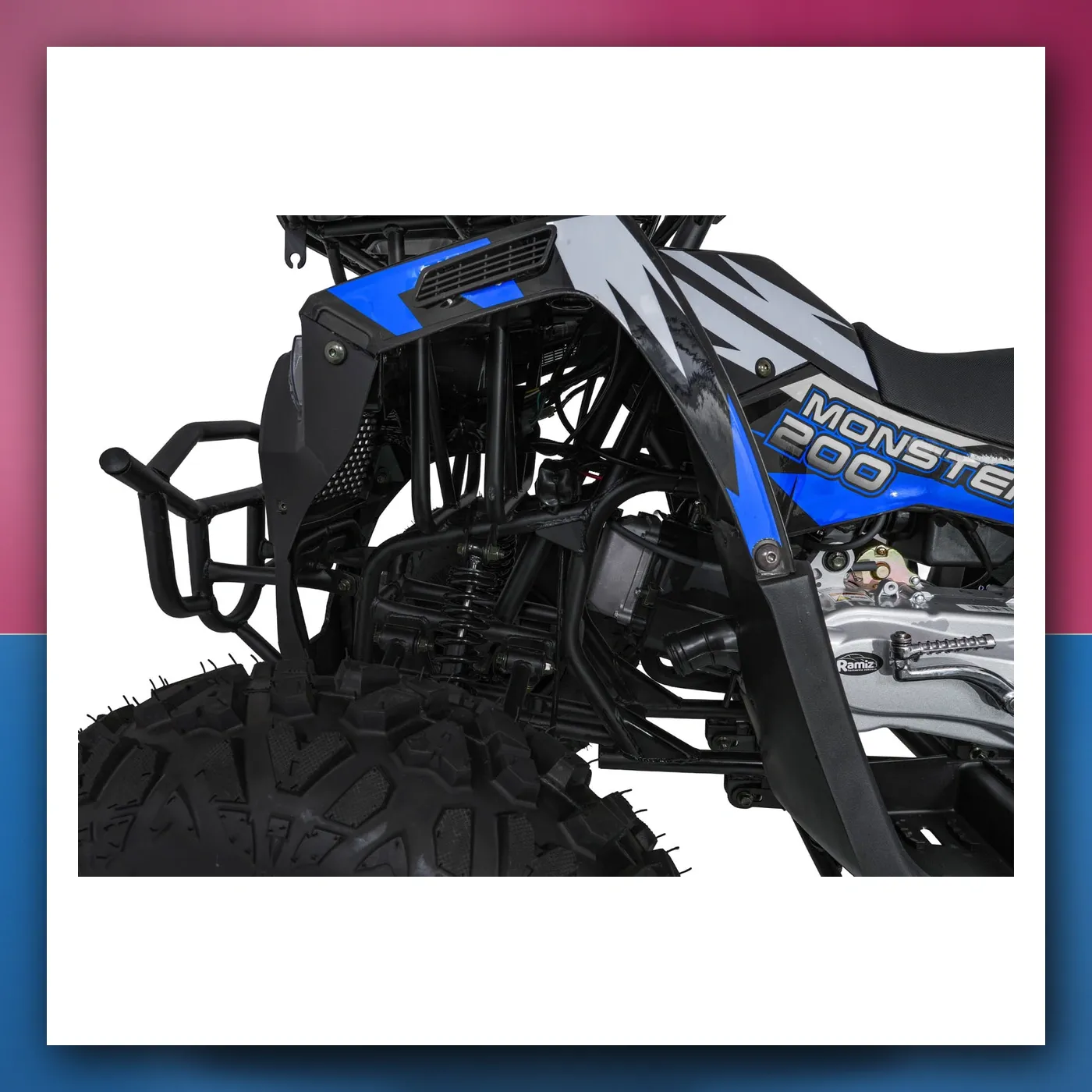 Četverocikl na akumulator Motorni 200CC MONSTER plavi - slika 1