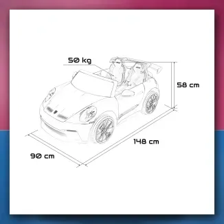 Auto na akumulator Porsche 911 GT3 STRONG bijeli - slika 2