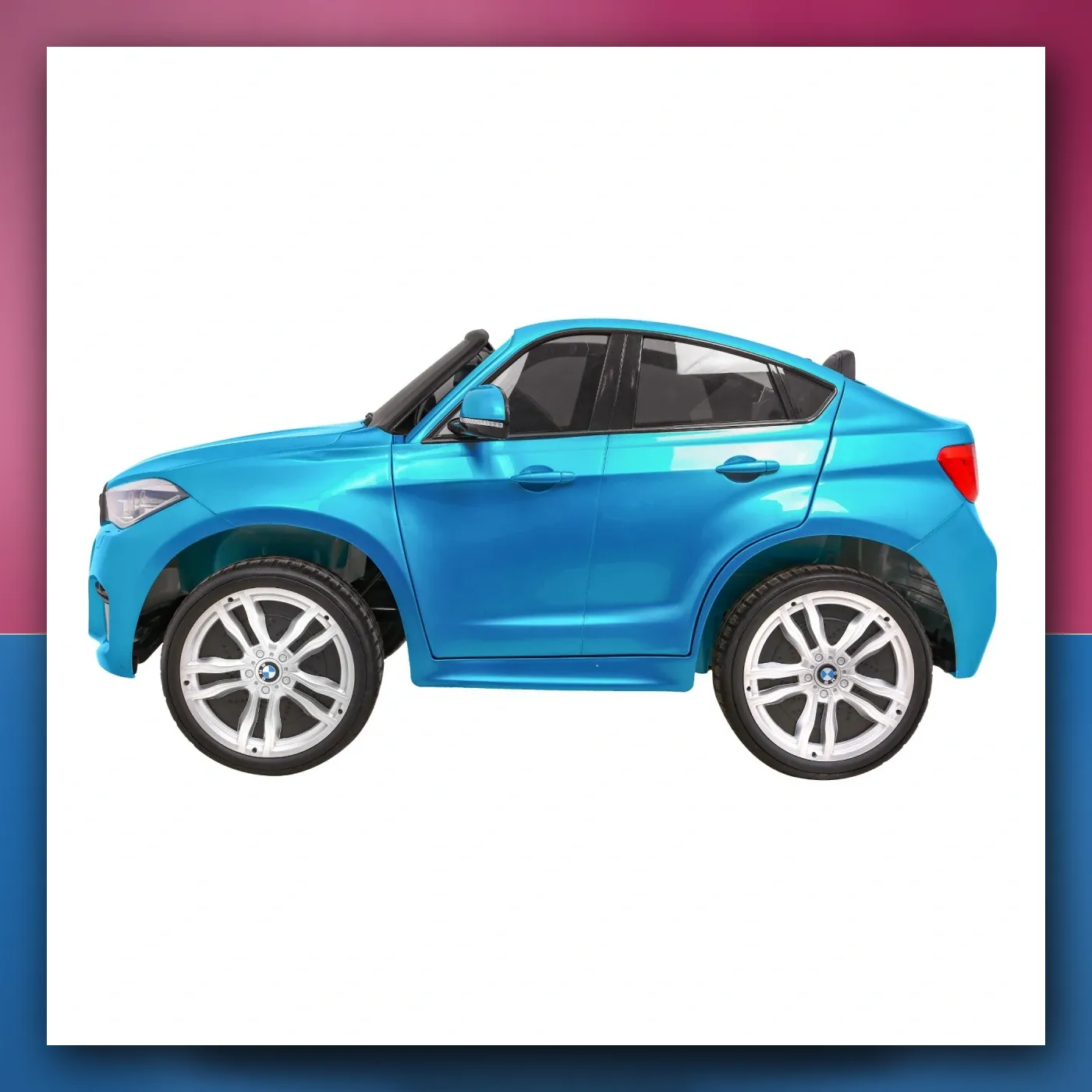 SUV BMW X6M XXL za 2 djecu Lakir plavi + Daljinski upravljač - slika 1