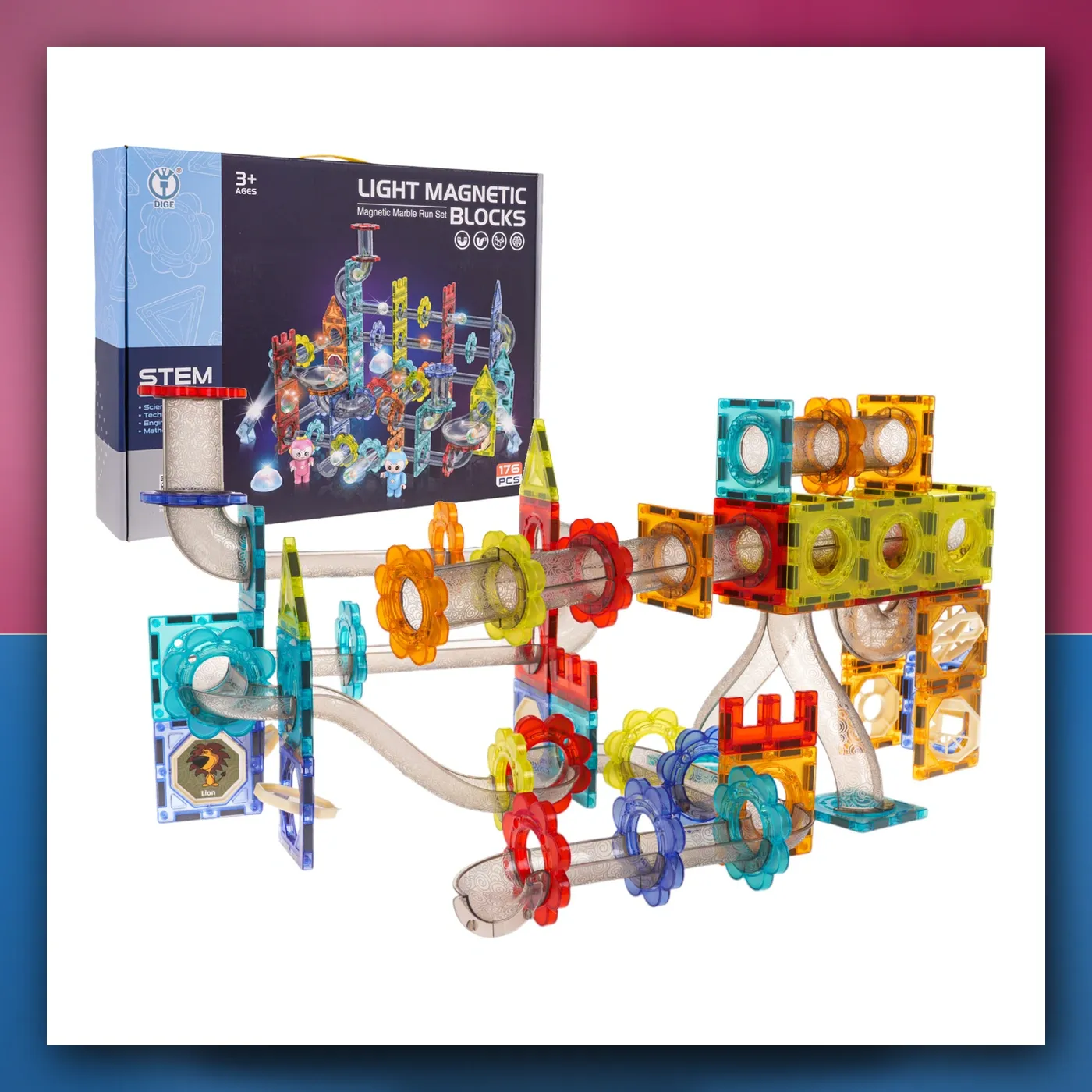 Kocke Magnetične Kuglica Sijajući set 176el. - slika 1