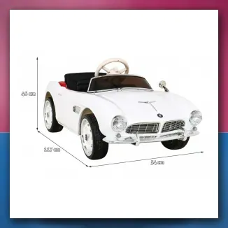 Mali auto BMW 507 Retro električne za djecu bijeli roadster - slika 2