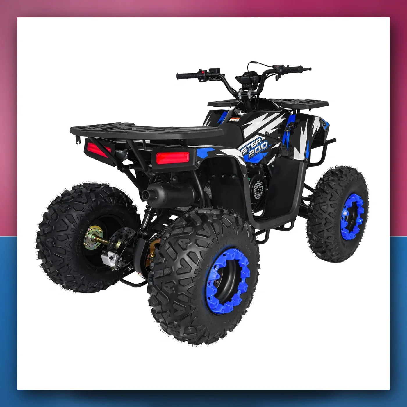 Četverocikl na akumulator Motorni 200CC MONSTER plavi - slika 1