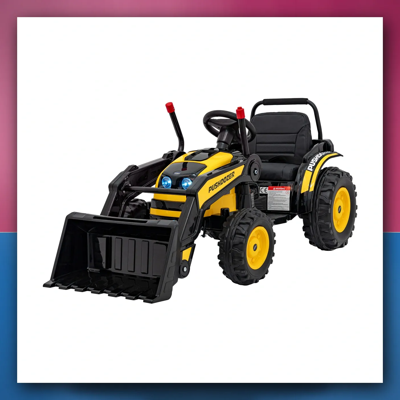 Bager Traktor na akumulator za djecu - žuti + Pokretni Ruka Žlica + Daljinski upravljač + Lagani Start + Radio FM + LED - slika 1