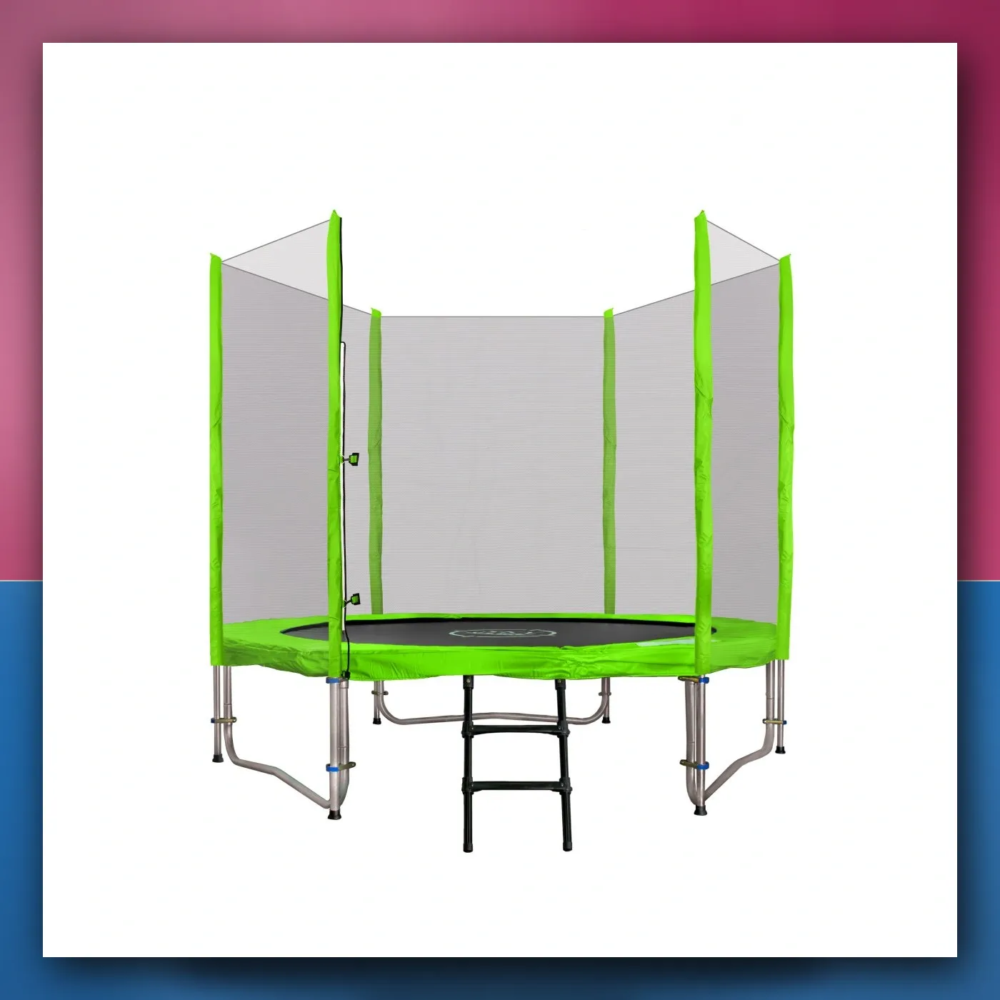 Trampolina vrtna SkyRamiz 244cm 8FT za djecu zeleni + Dodaci - slika 1
