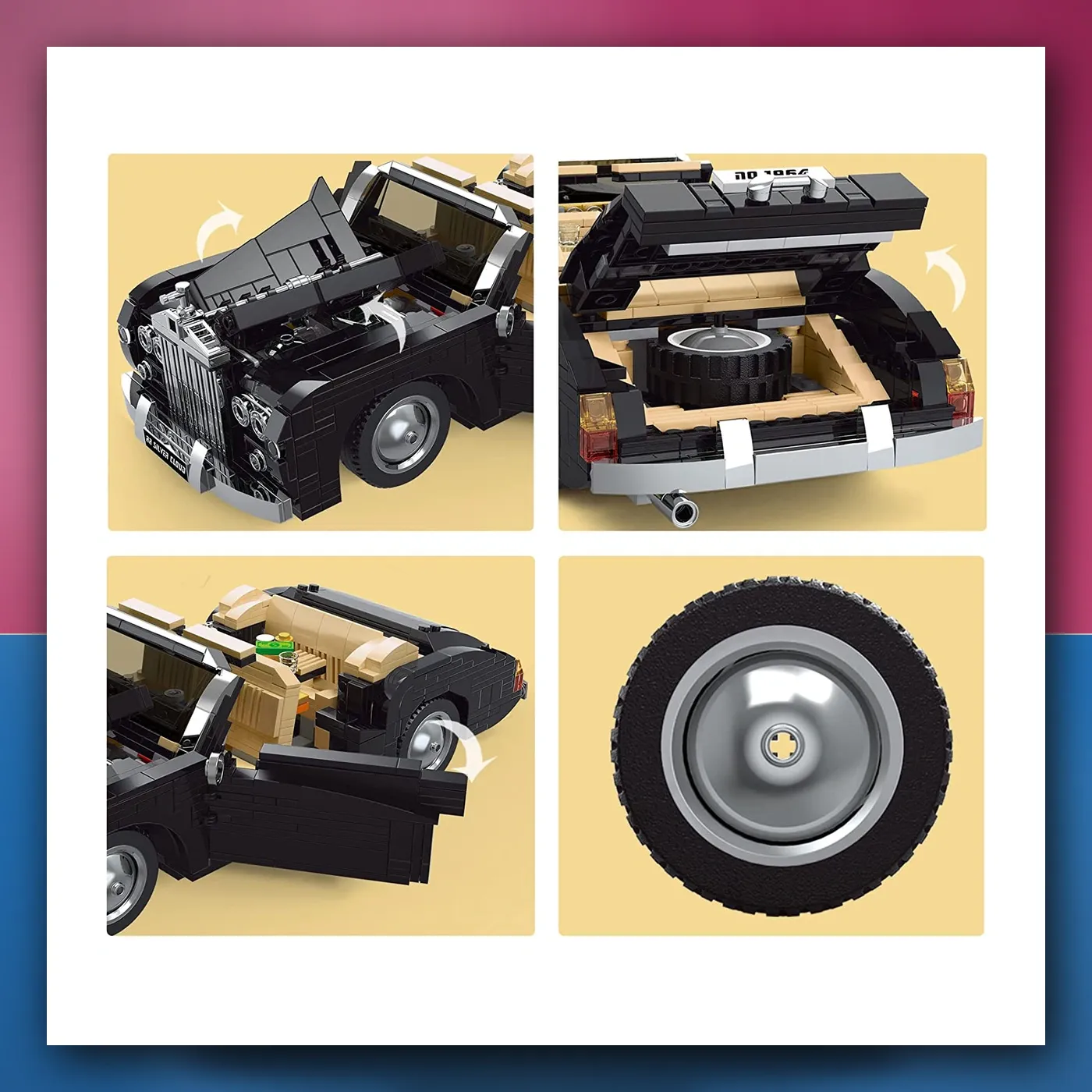 Set kockica Mali auto Retro 1096el. - slika 1