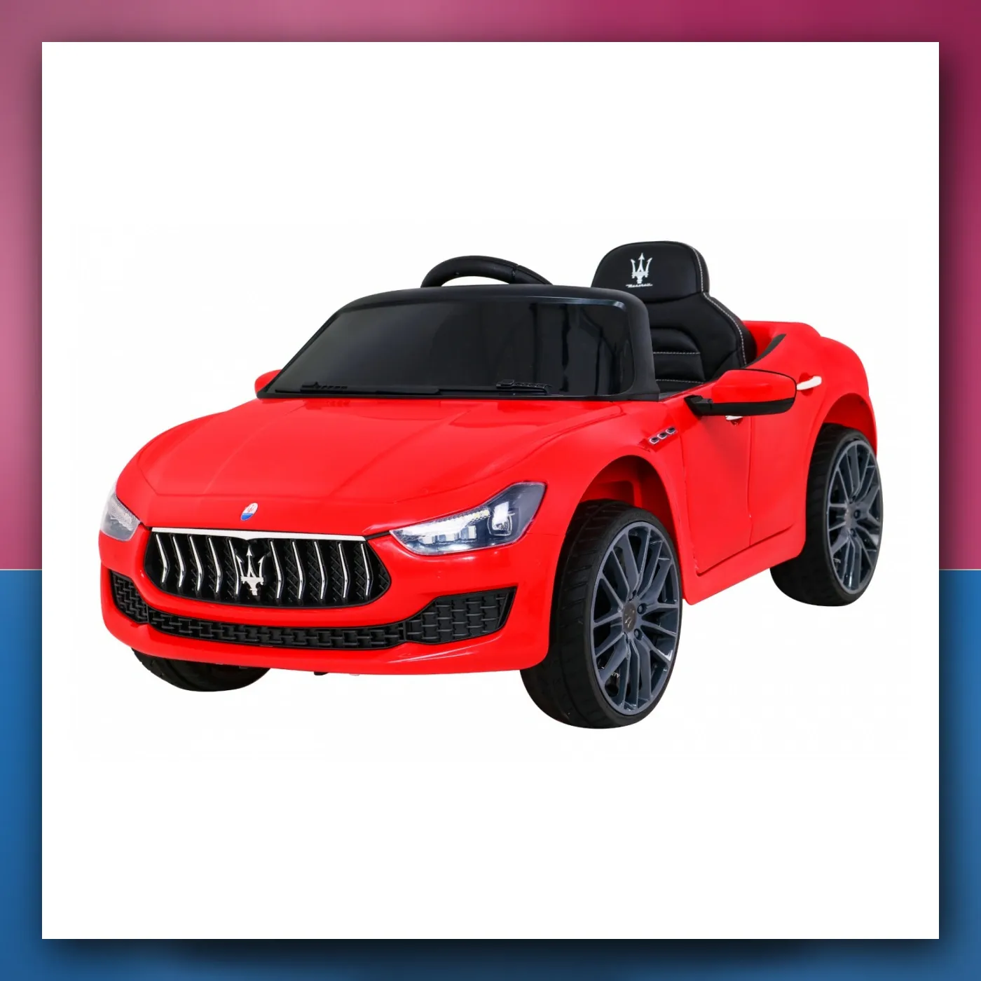 Maserati Ghibli na akumulator za djecu - crveni + Daljinski upravljač + Lagani Start + EVA + MP3 USB + LED - slika 1