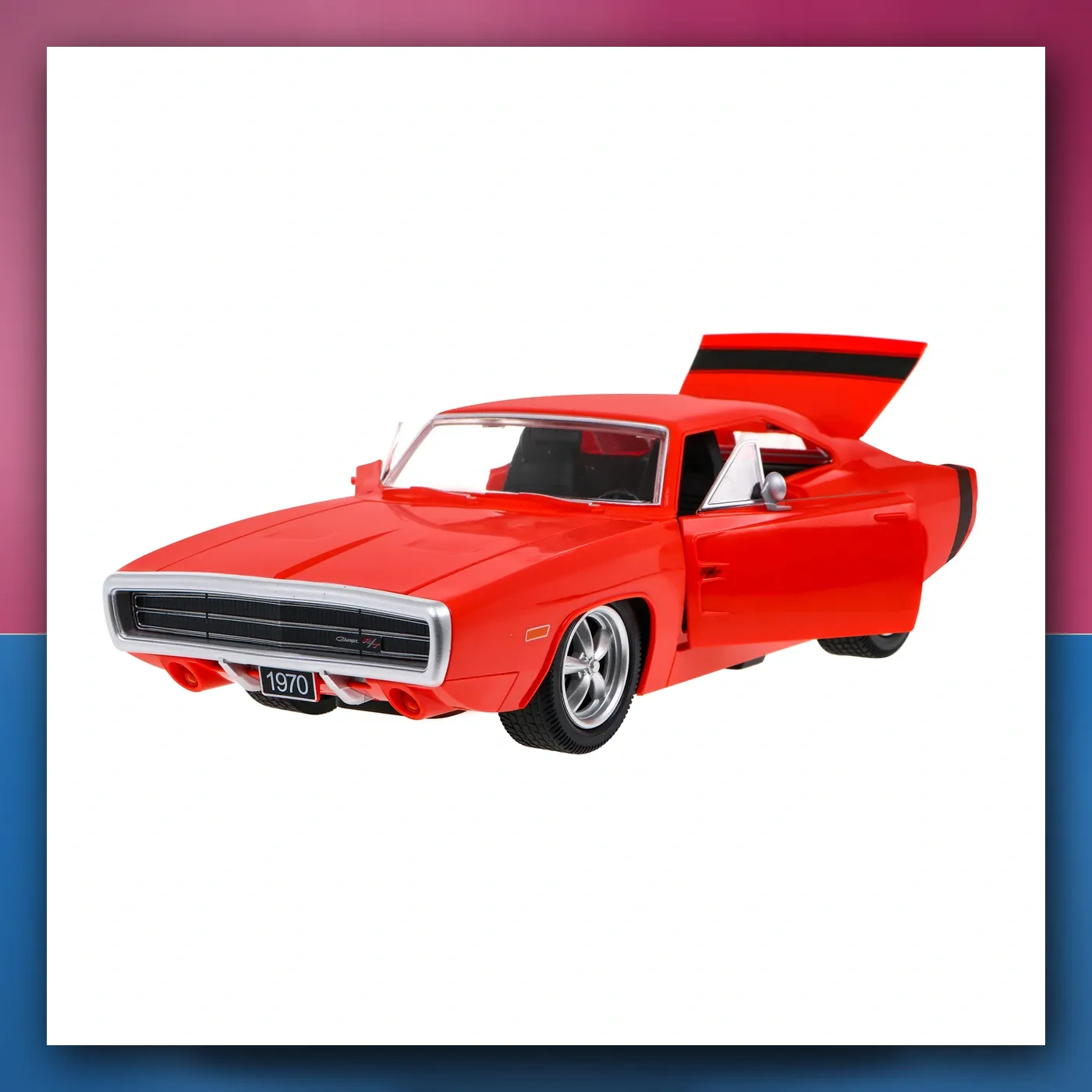 1970 Dodge Punjač RT crveni RASTAR model 1: 16 Auto na daljinsko upravljanje + Daljinski upravljač - slika 1
