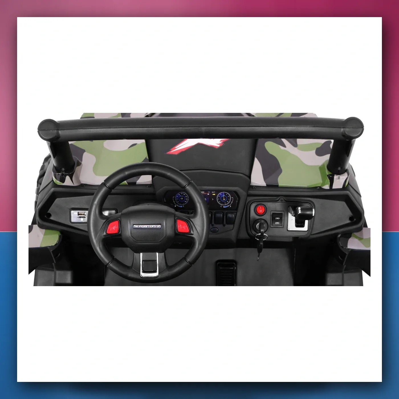 Buggy SuperStar za djecu Moro + Pogon 4x4 + Daljinski upravljač + Prtljažnik + MP3 + LED + Blokada vrata - slika 1