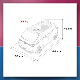 Auto na akumulator Volkswagen ID BUZZ crveni - slika 2