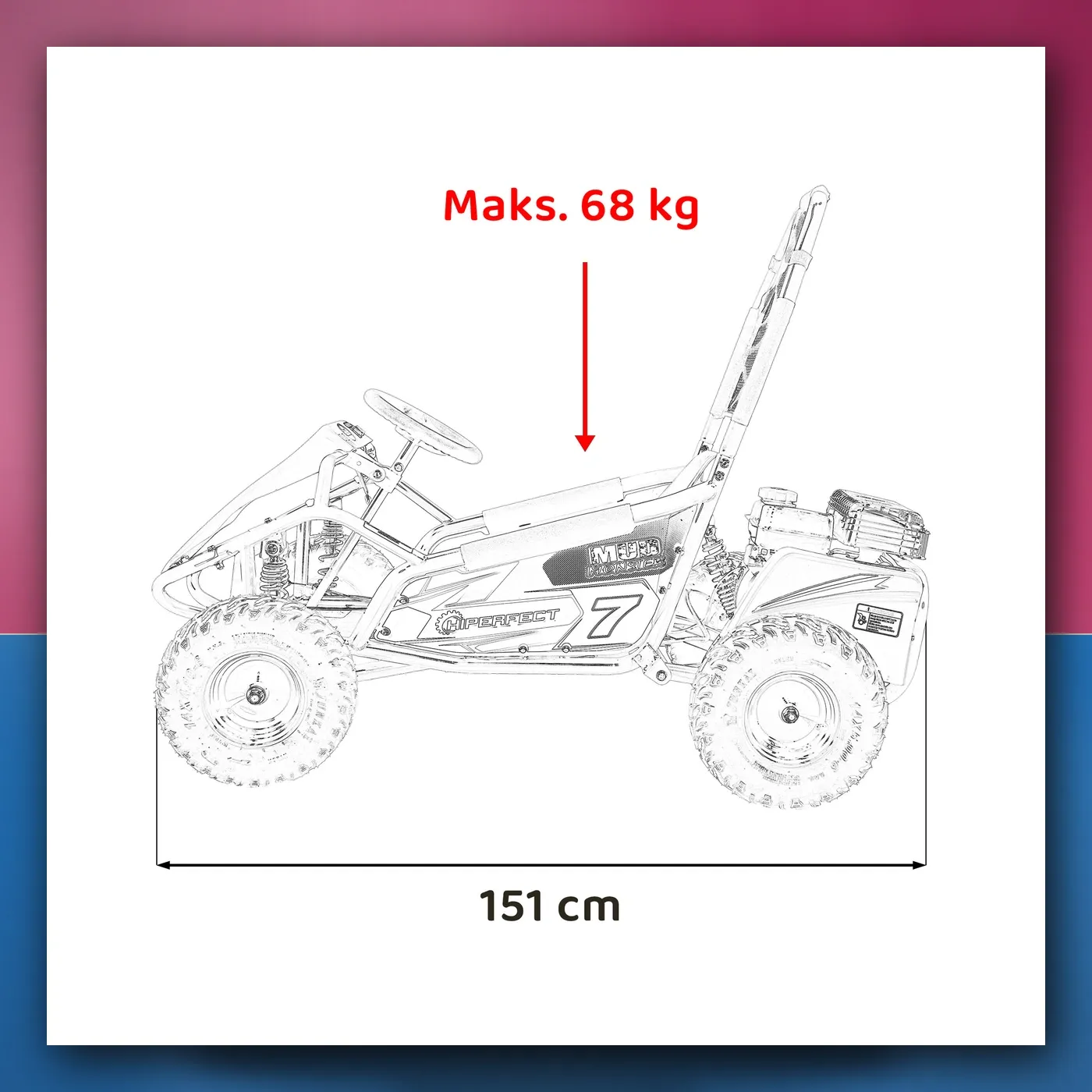 Auto na akumulator Gokart Motorni BLATO MONSTER narančasti - slika 1
