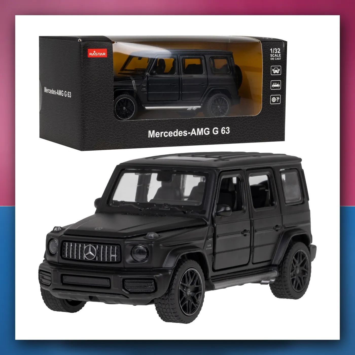 Mercedes-AMG G 63 crni RASTAR 1:32 metalni model - slika 1