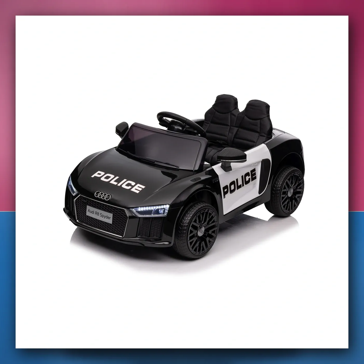 Audi R8 Policija na akumulator za djecu - + Daljinski upravljač + EVA + Lagani Start + MP3 + LED - slika 1