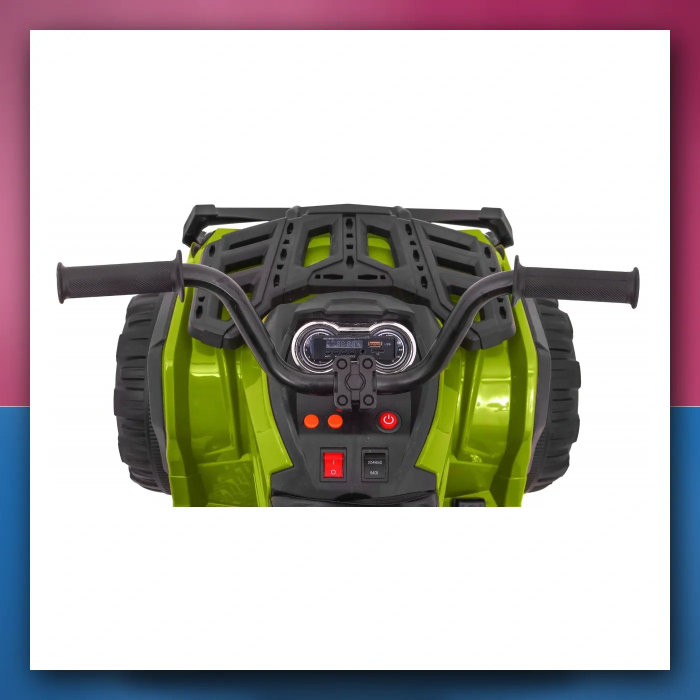Četverocikl ATV 2. 4GHz na akumulator za djecu - zeleni + Daljinski upravljač + EVA kotači + Radio + MP3 + Lagani Start - slika 1