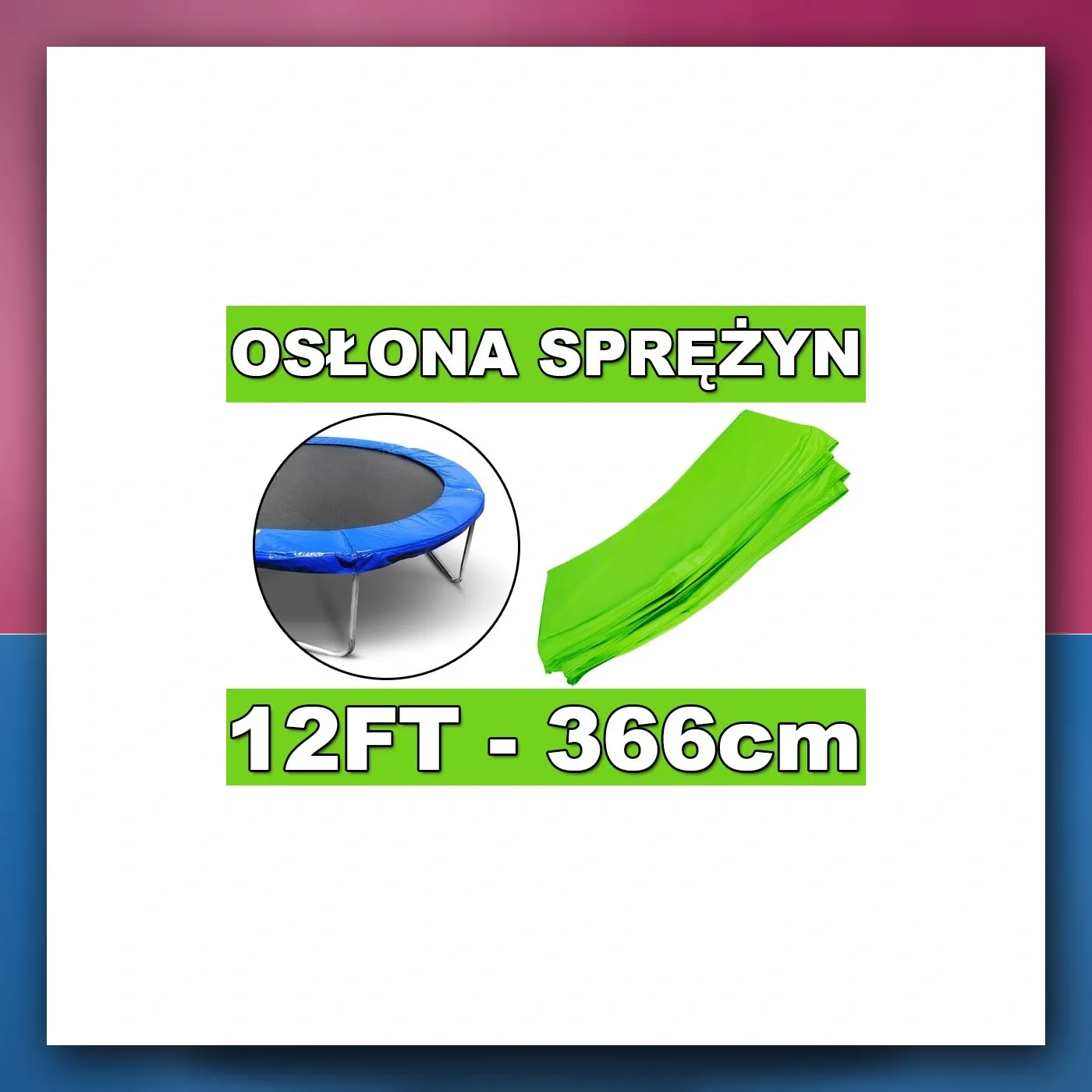 Ovratnik zaštitni na opruga SkyRamiz zeleni do trampoline vrtnoj 366cm / 12FT - slika 1