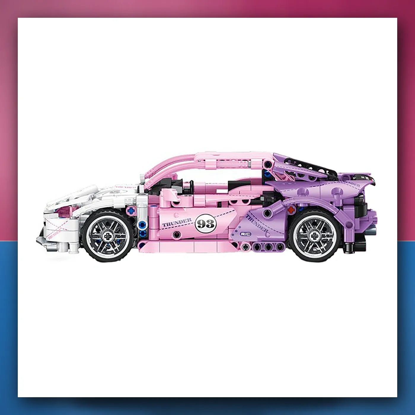 Set kockica Mali auto Sportske roze 652el. - slika 1