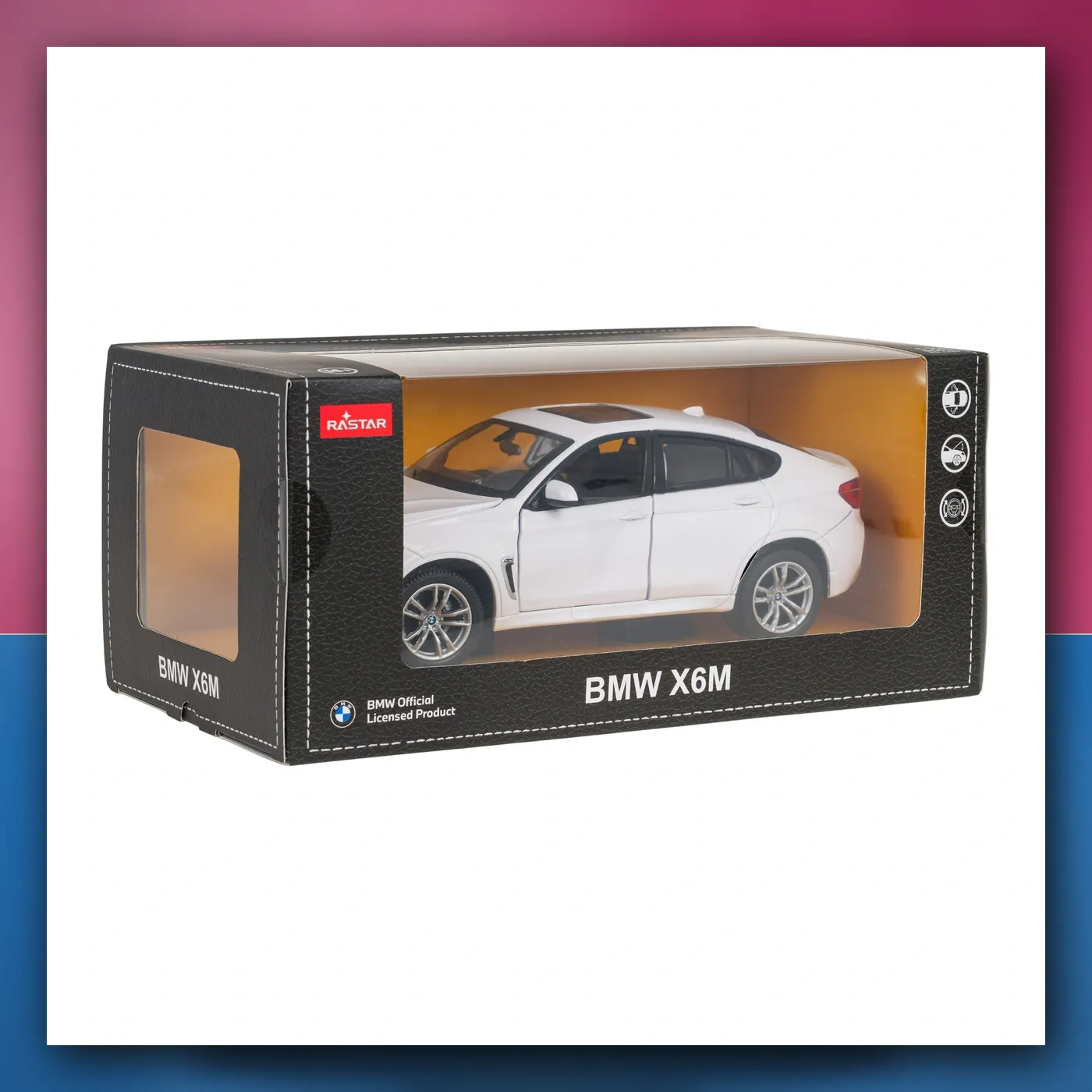 Metalni automobil BMW X6M 1:24 bijeli RASTAR - slika 1