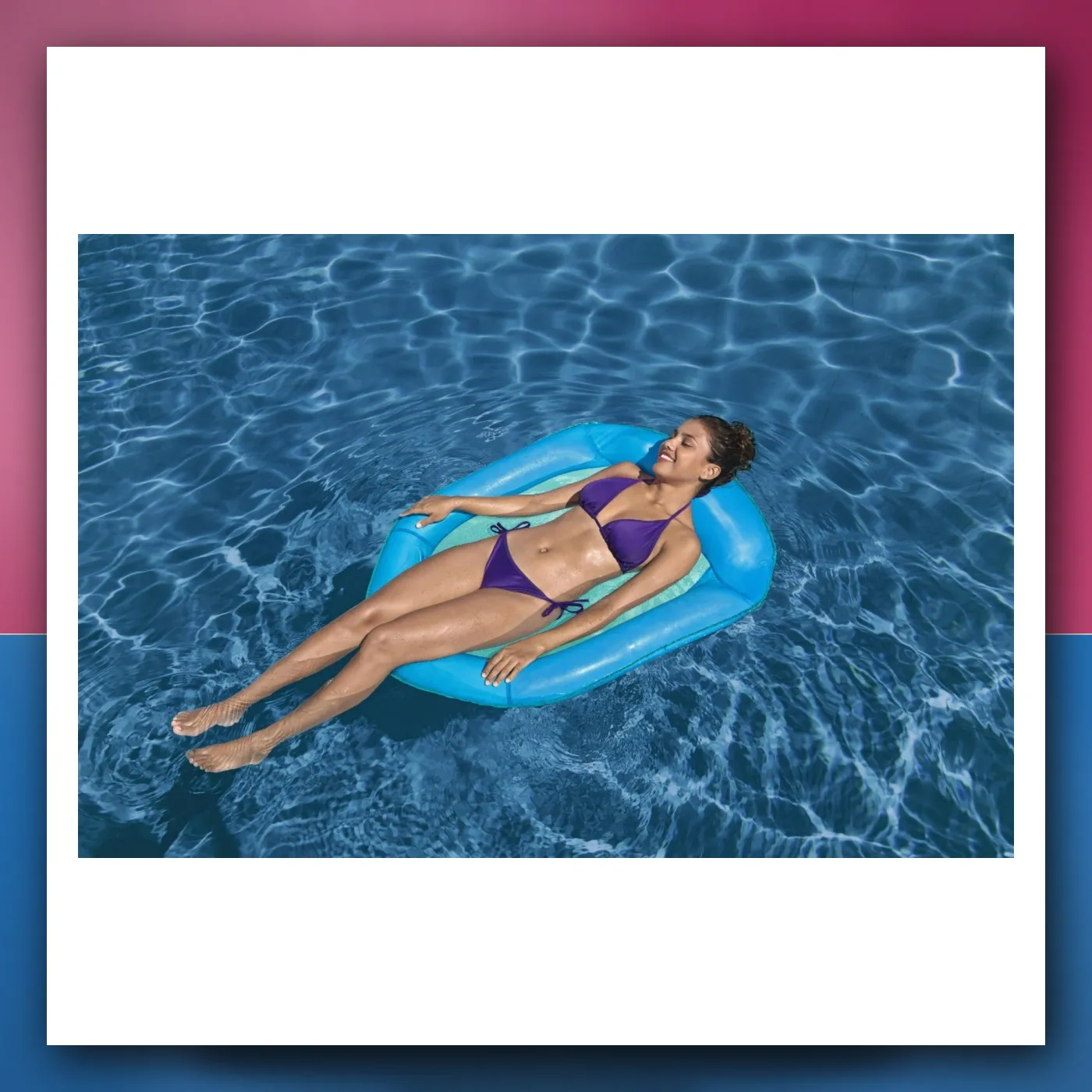 Madrac za plivanje 106 x 95 cm BESTWAY + mrežasto dno + naslon za glavu