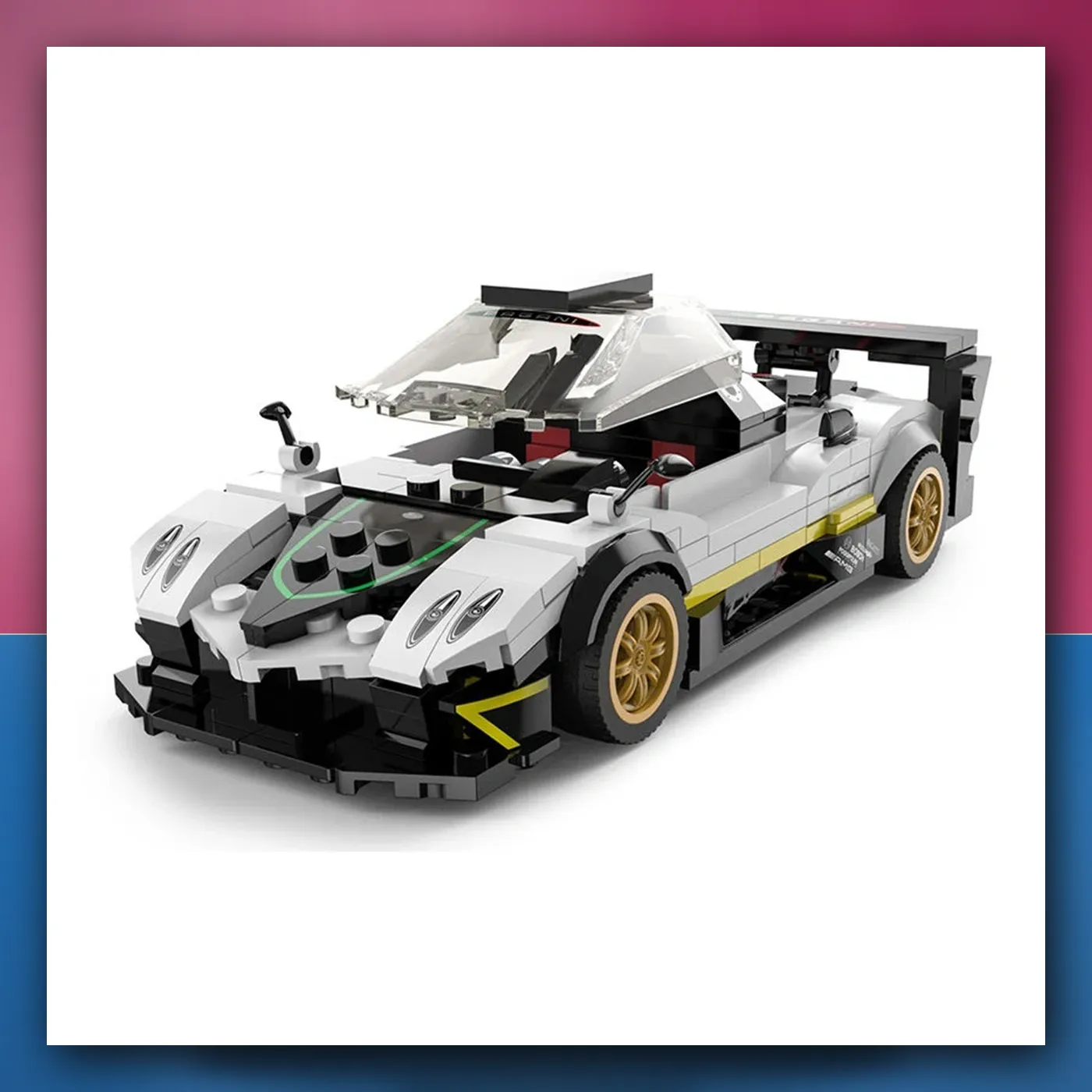 Mali auto 1: 28 Pagani Zonda R Kocke bijeli RASTAR - slika 1