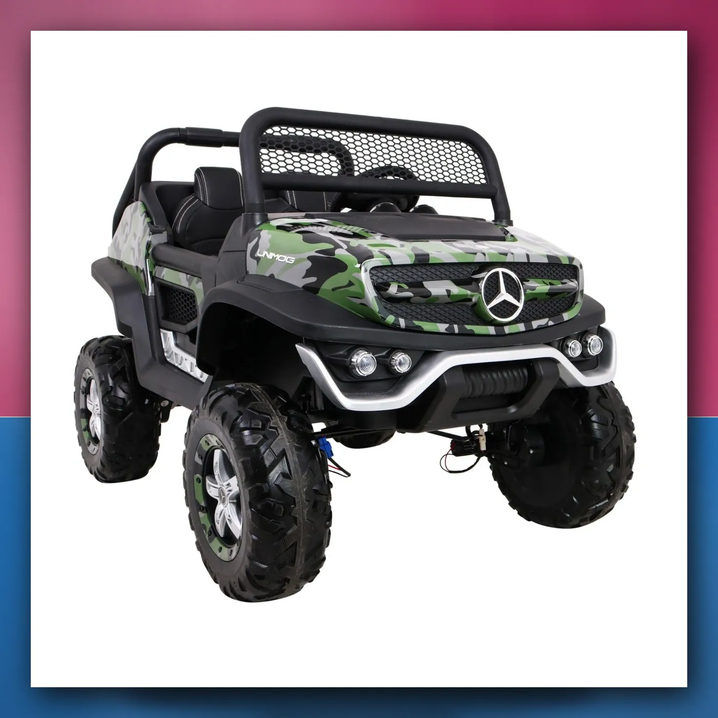 Mercedes Benz Unimog za djecu Lakir Moro + Pogon 4x4 + Daljinski upravljač + Prtljažnik + Lagani Start + Radio + MP3 + LED - slika 1